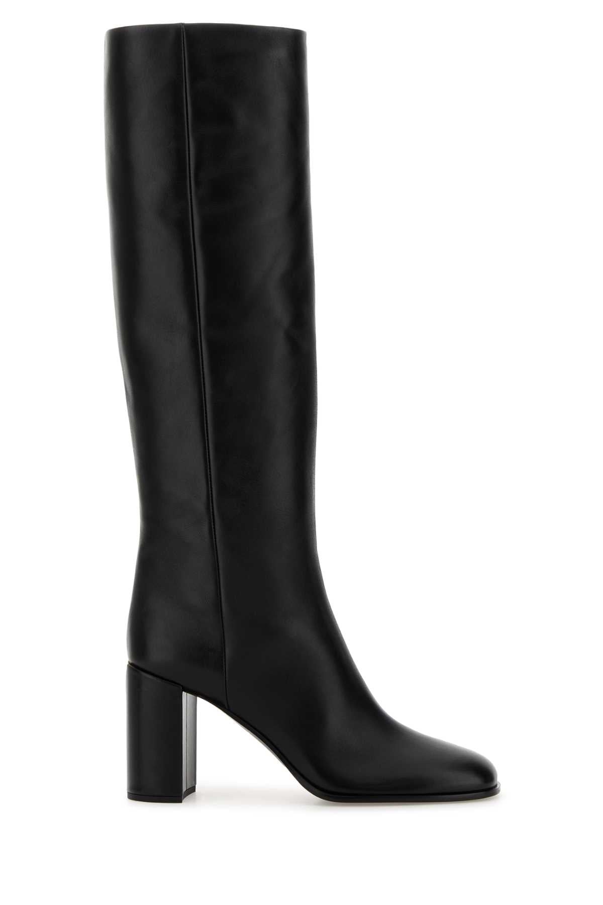 PRADA Stylish Leather Boots with 9 cm Heel Height for Women