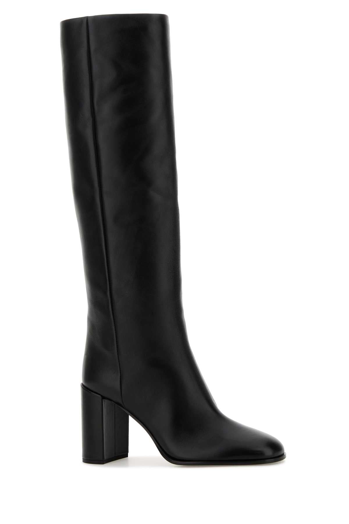 PRADA Stylish Leather Boots with 9 cm Heel Height for Women