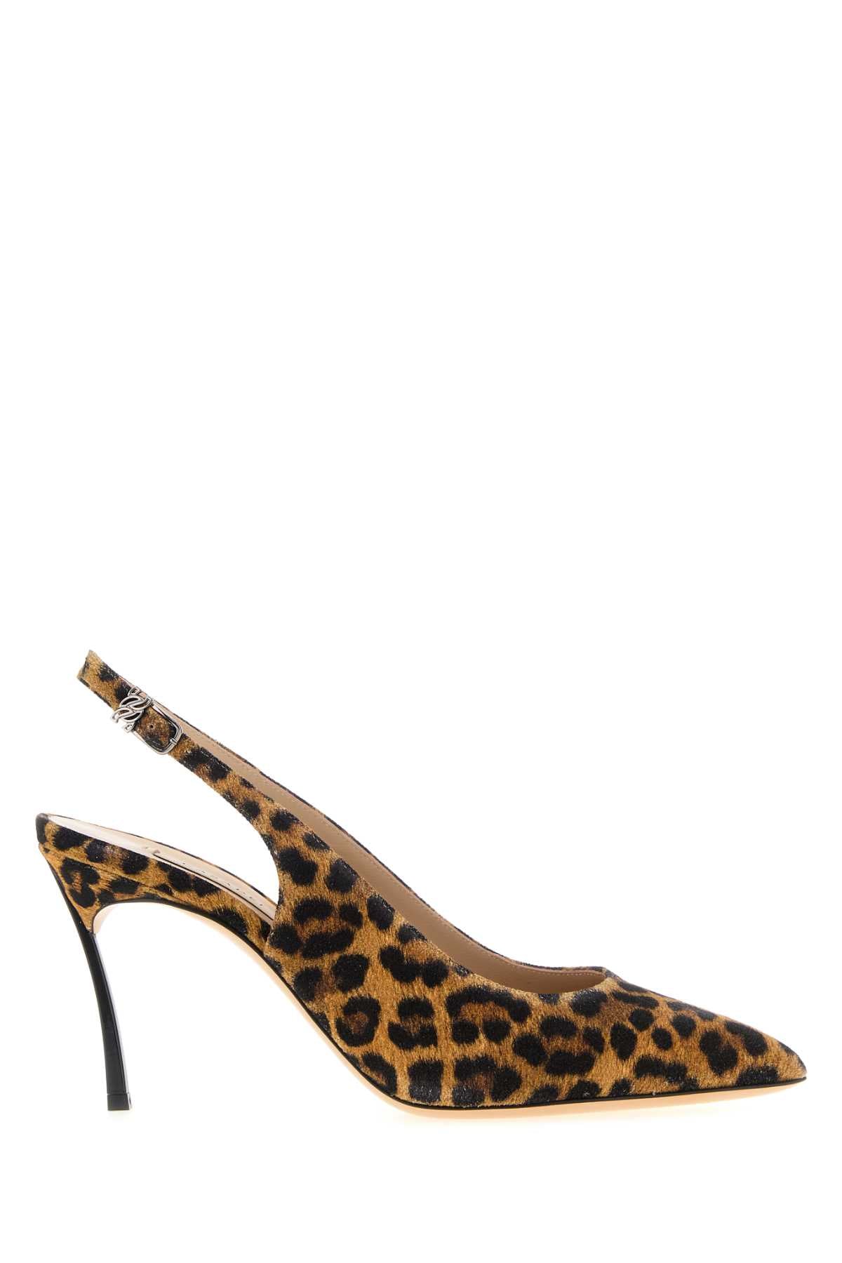CASADEI Stylish Printed Suede Malesia Pumps with 8 cm Heel Height