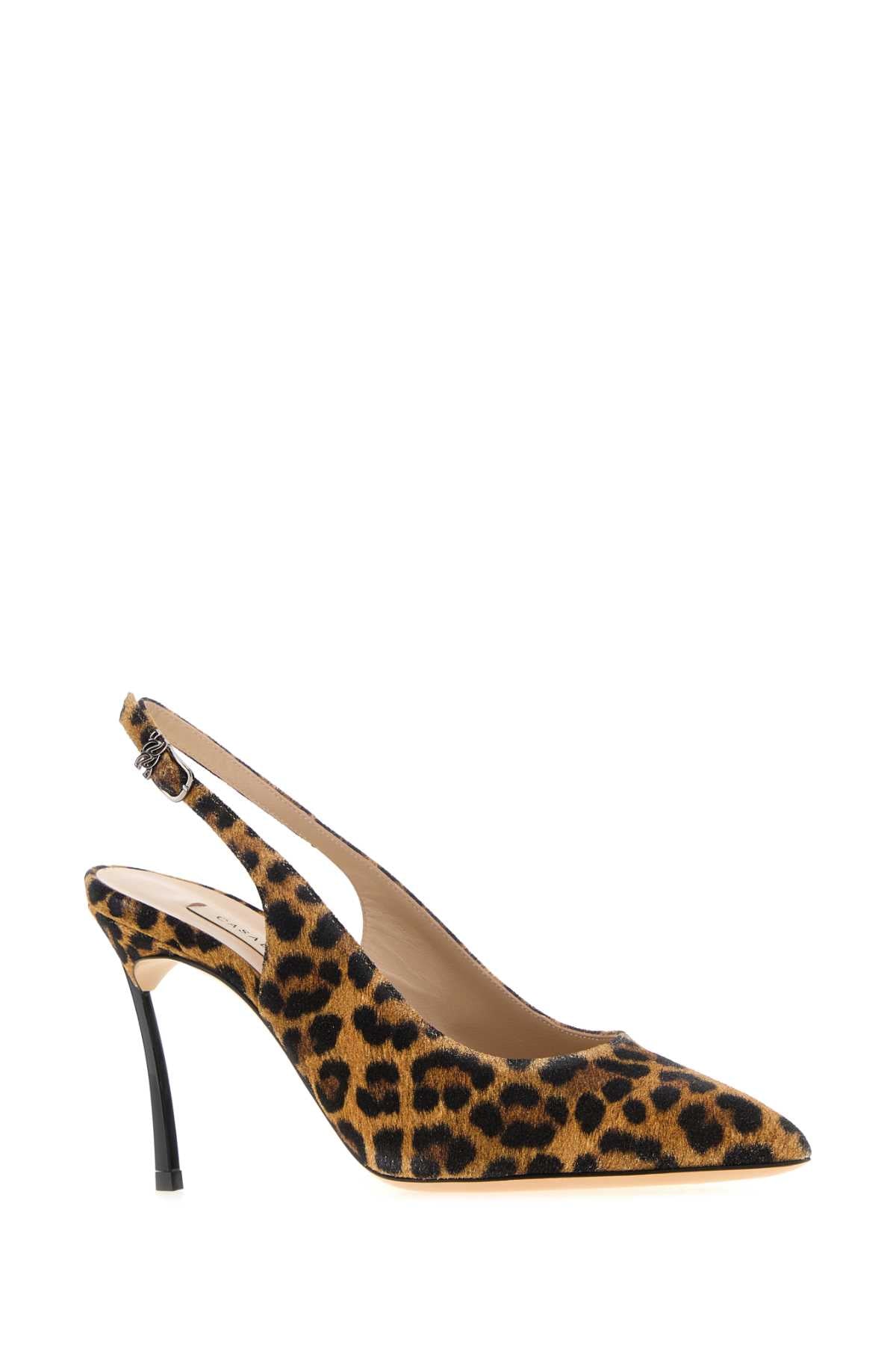 CASADEI Stylish Printed Suede Malesia Pumps with 8 cm Heel Height