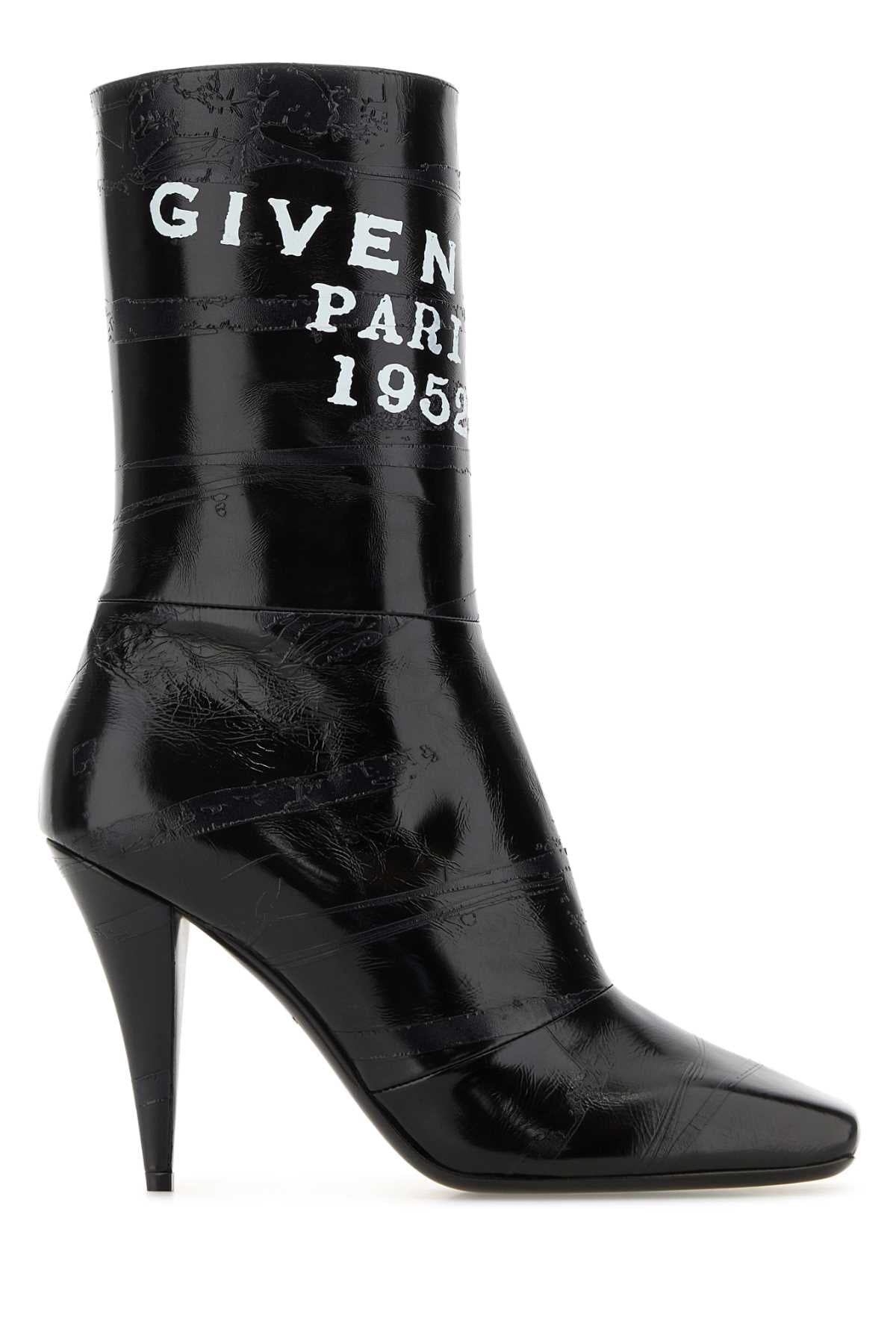 GIVENCHY Sliced Square Tape Ankle Boots with 9.5 cm Heel Height
