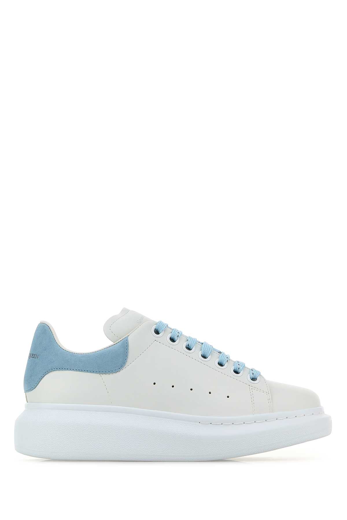 ALEXANDER MCQUEEN Women’s Leather Sneakers with Pastel Suede Heel