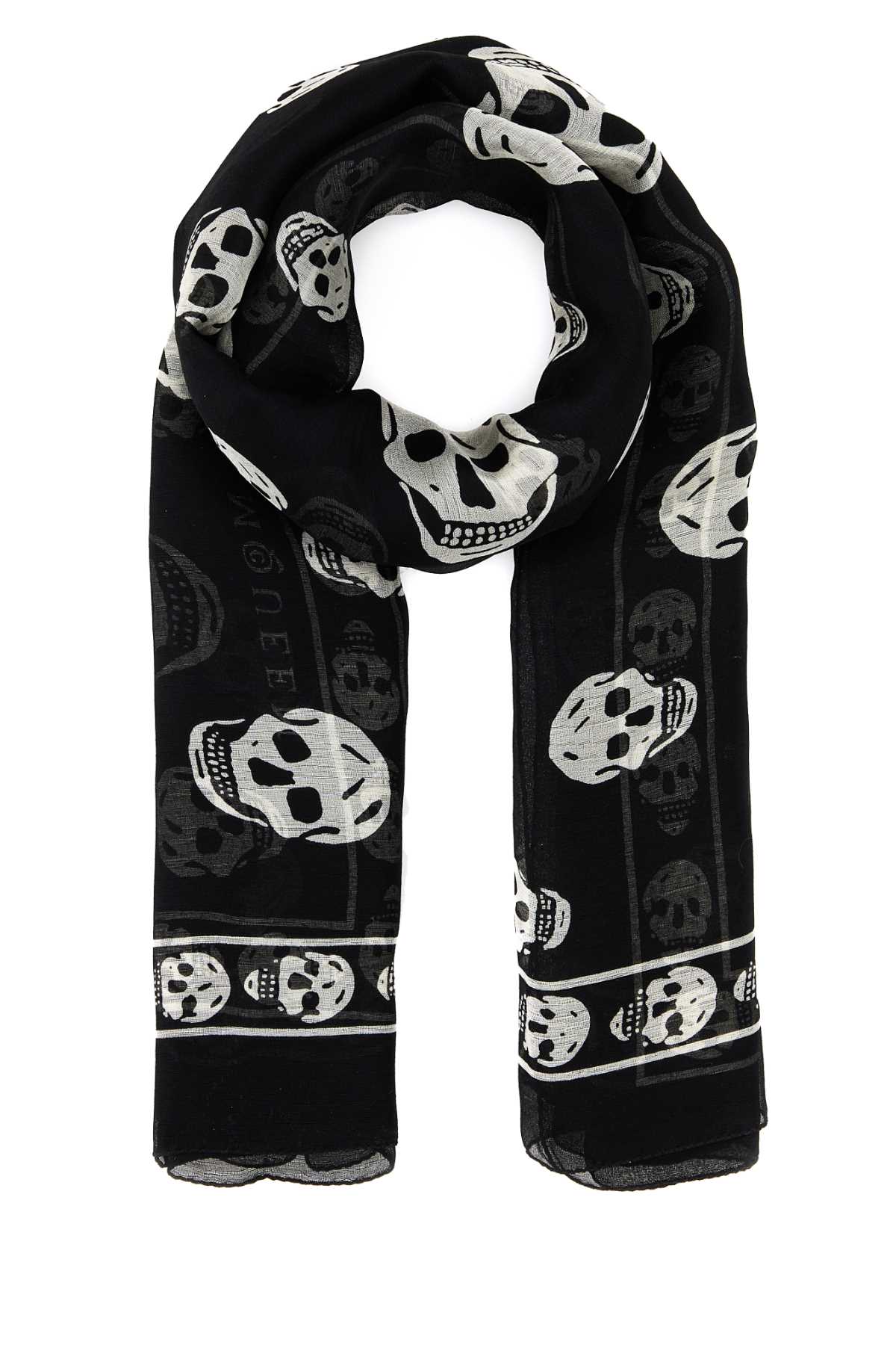 ALEXANDER MCQUEEN Printed Silk Foulard - 120 cm x 104 cm