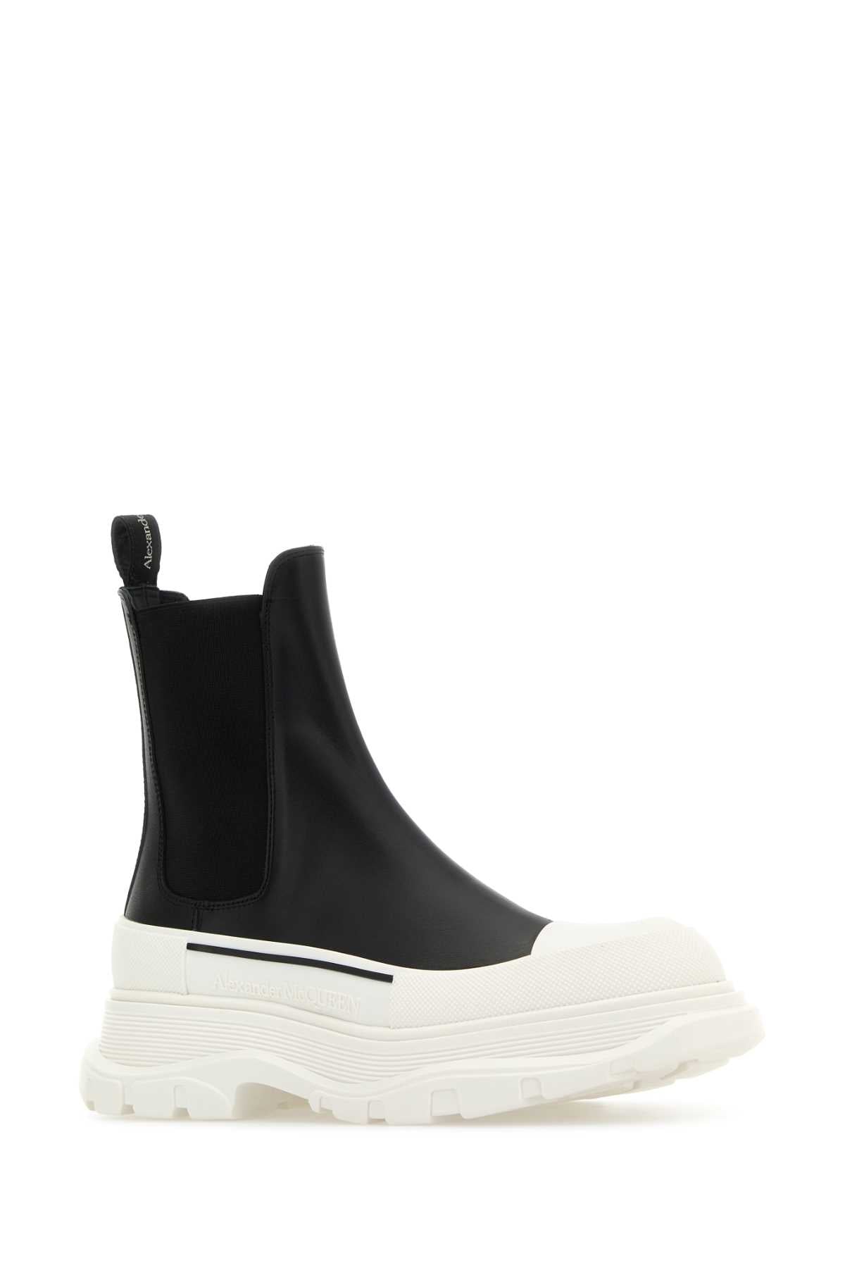 ALEXANDER MCQUEEN Nappa Leather Tread Slick Ankle Boots