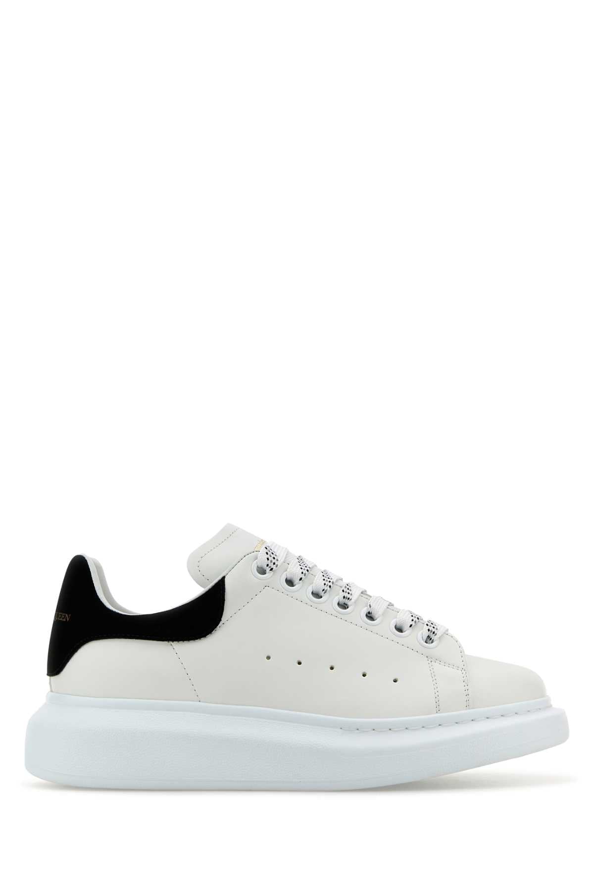ALEXANDER MCQUEEN Leather Sneaker with Suede Heel
