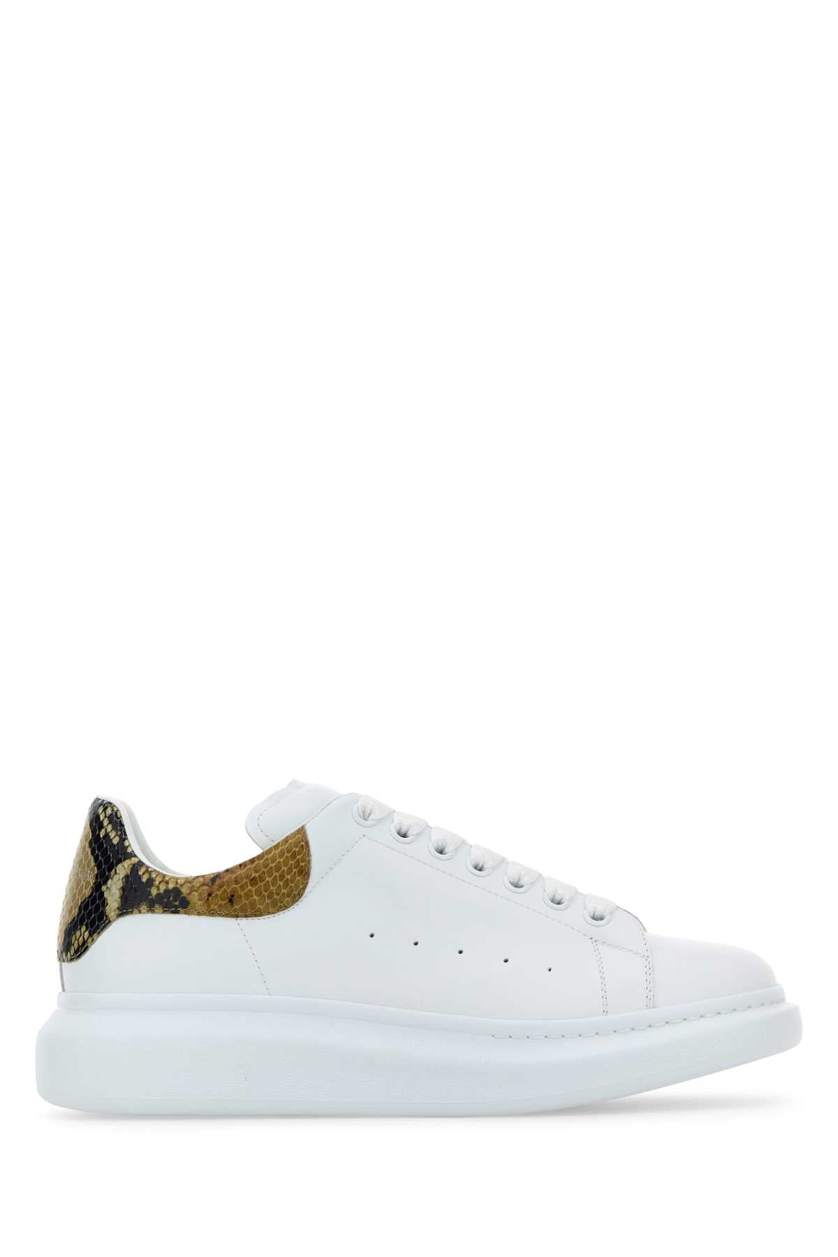 ALEXANDER MCQUEEN Men's Leather Sneakers with Printed Heel
