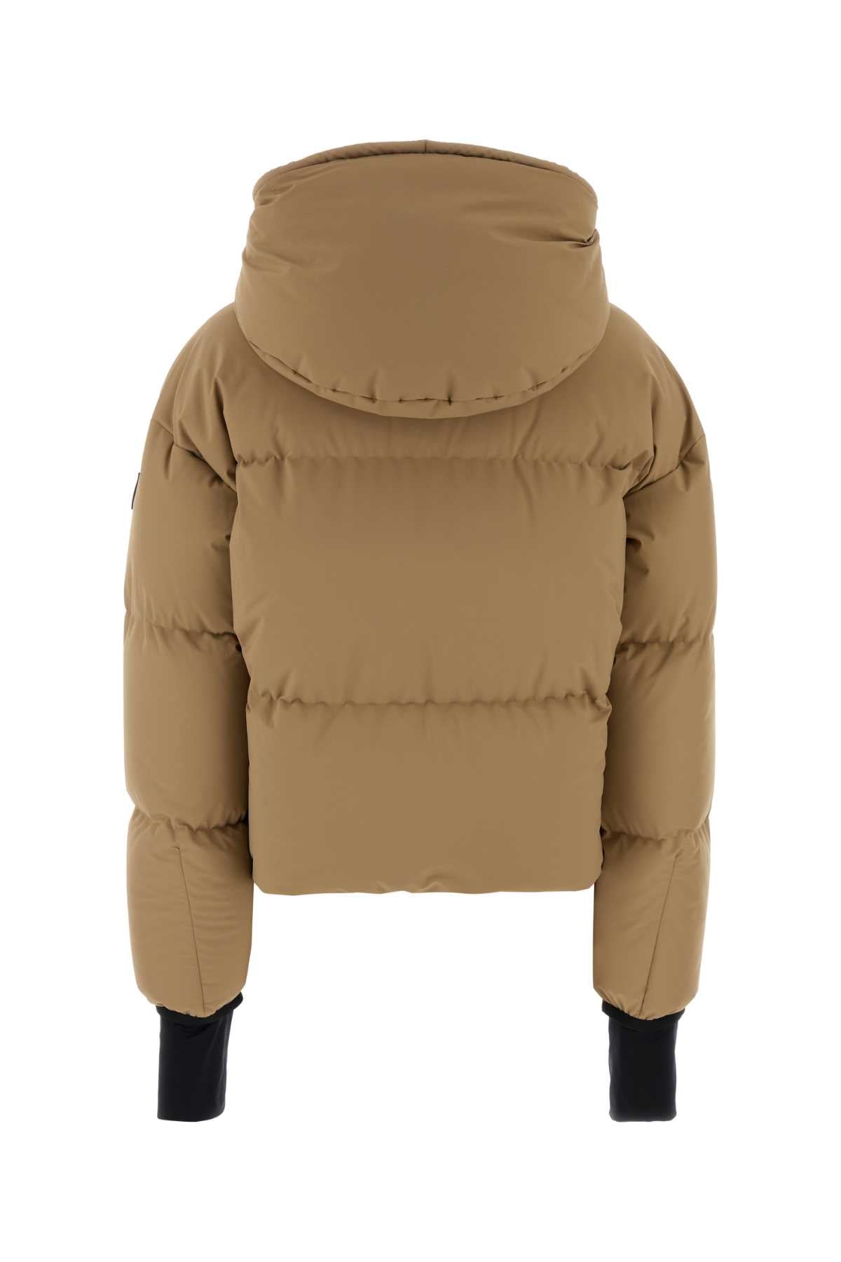 MONCLER GRENOBLE Beige Stretch Nylon Down Jacket for Women