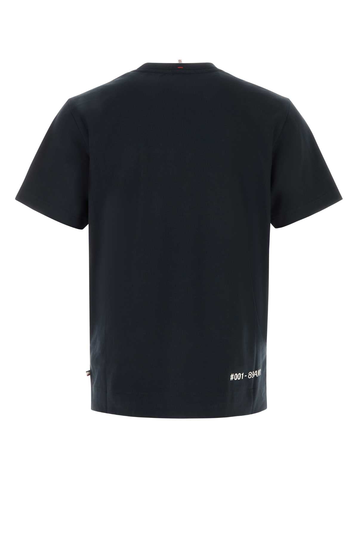 MONCLER GRENOBLE Midnight Blue Stretch Cotton T-Shirt for Men