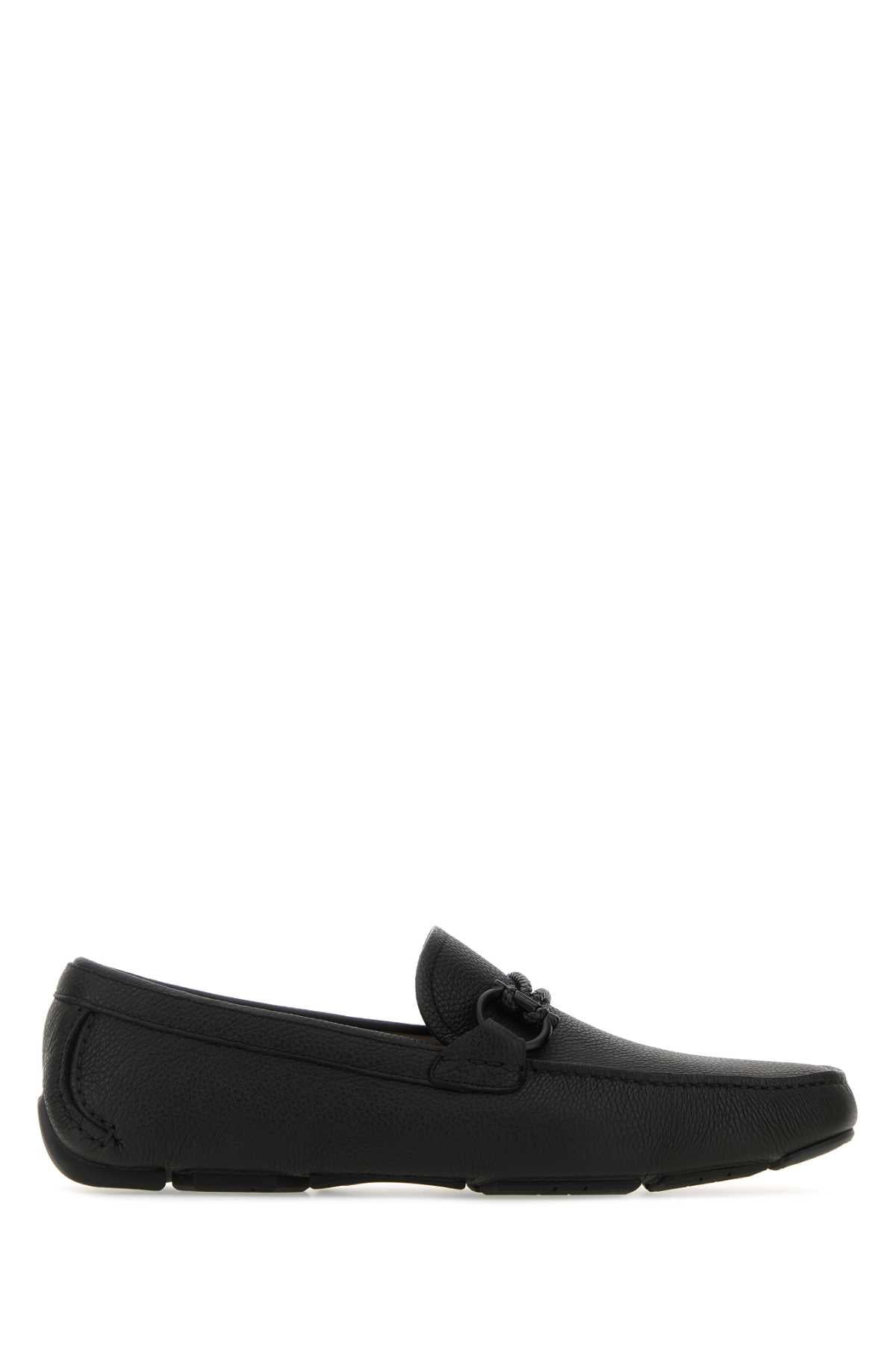 Ferragamo Elegant Leather Front Loafers for Men - Size Available