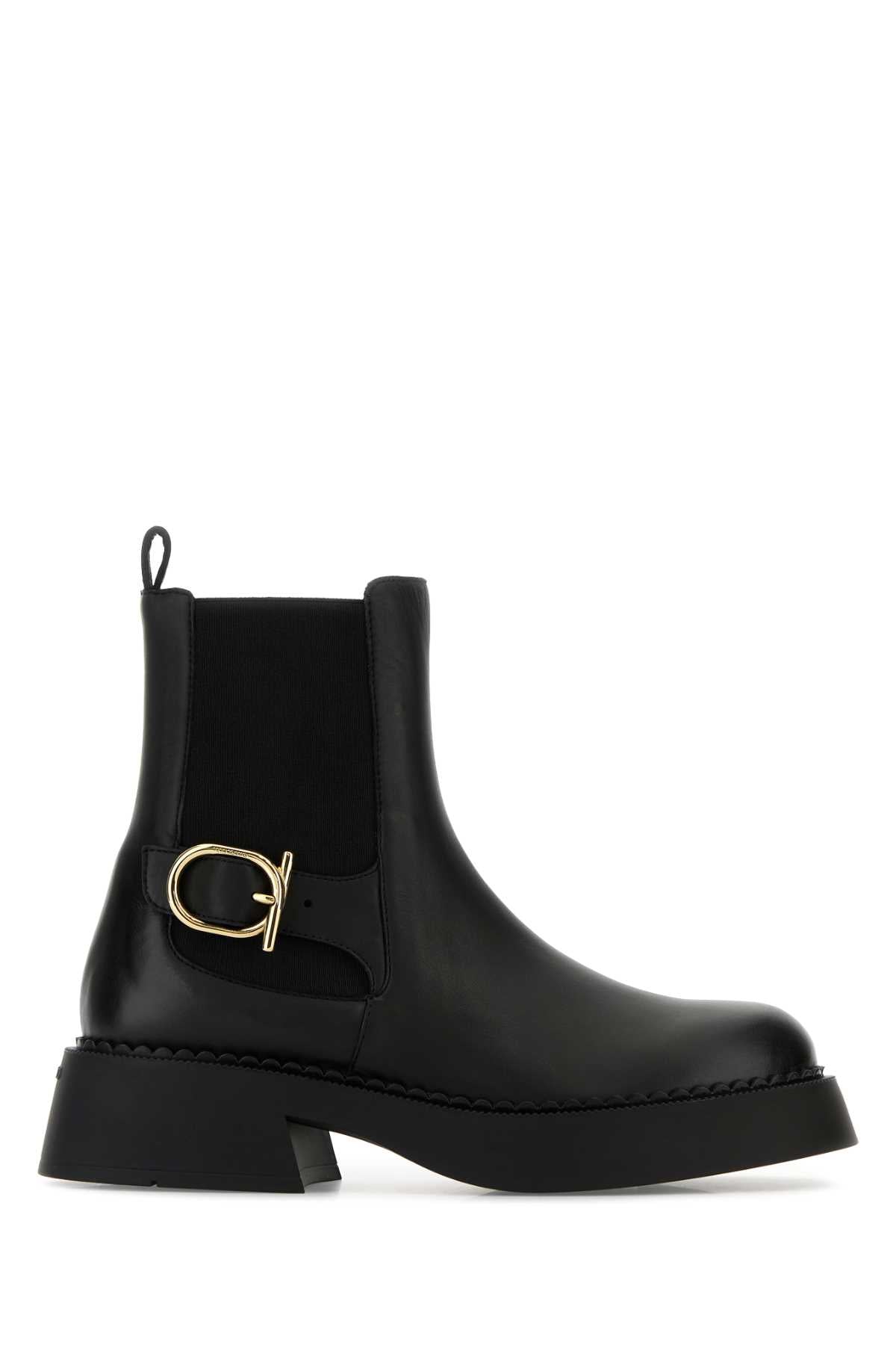 Ferragamo Chic Leather Tia Ankle Boots