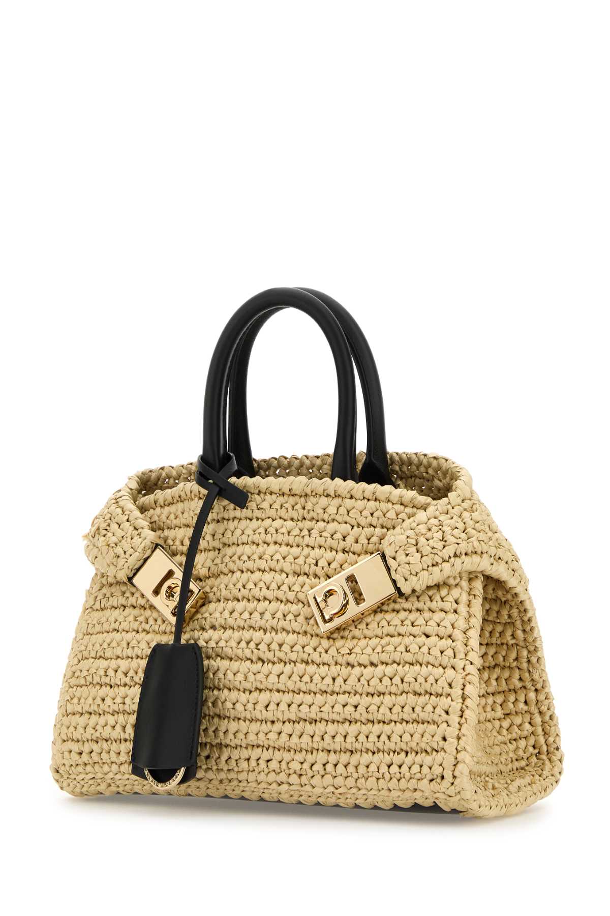 Ferragamo Mini Raffia Hug Handbag