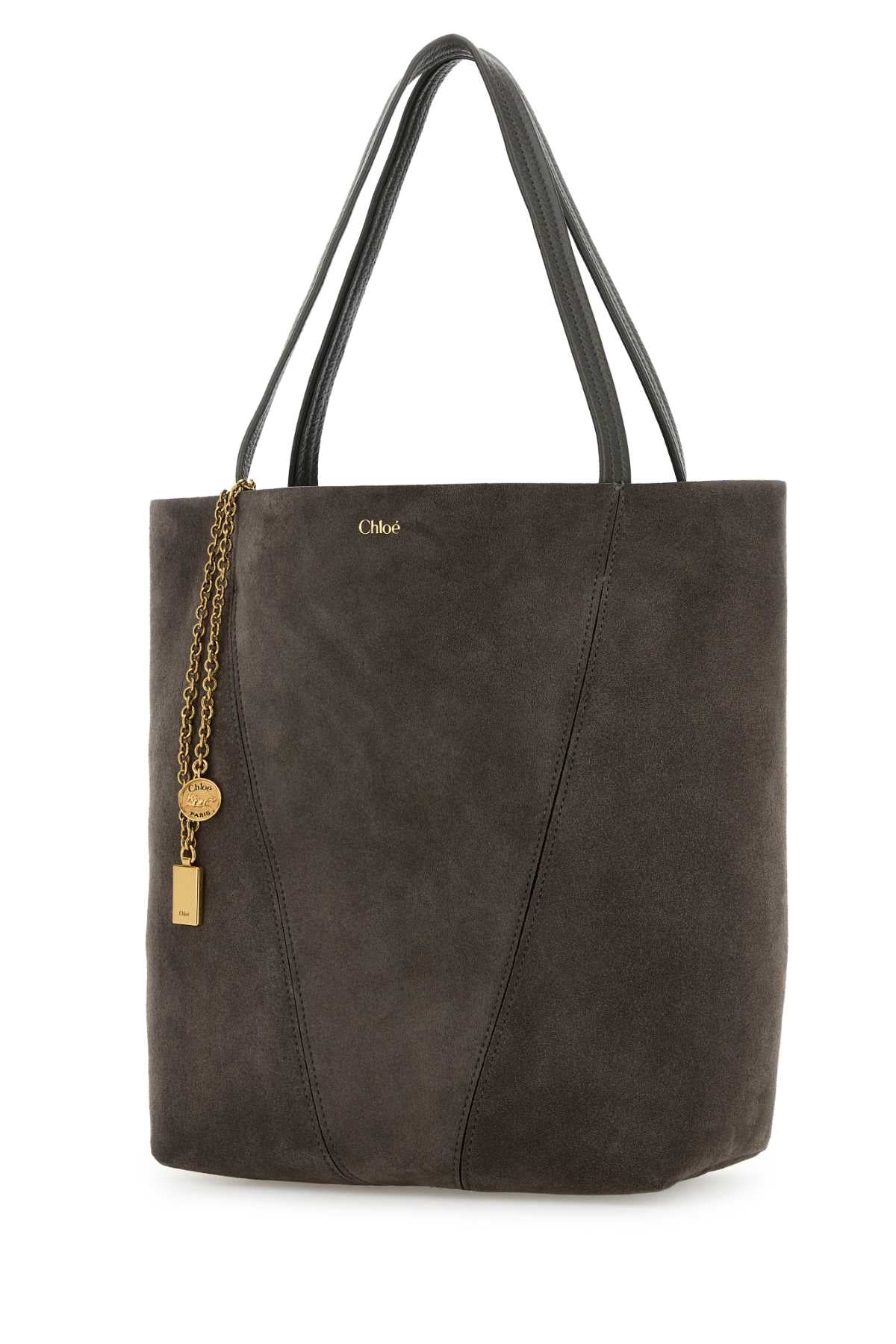 CHLOE Mini Suede Spin Shopping Handbag - 27x30x14 cm