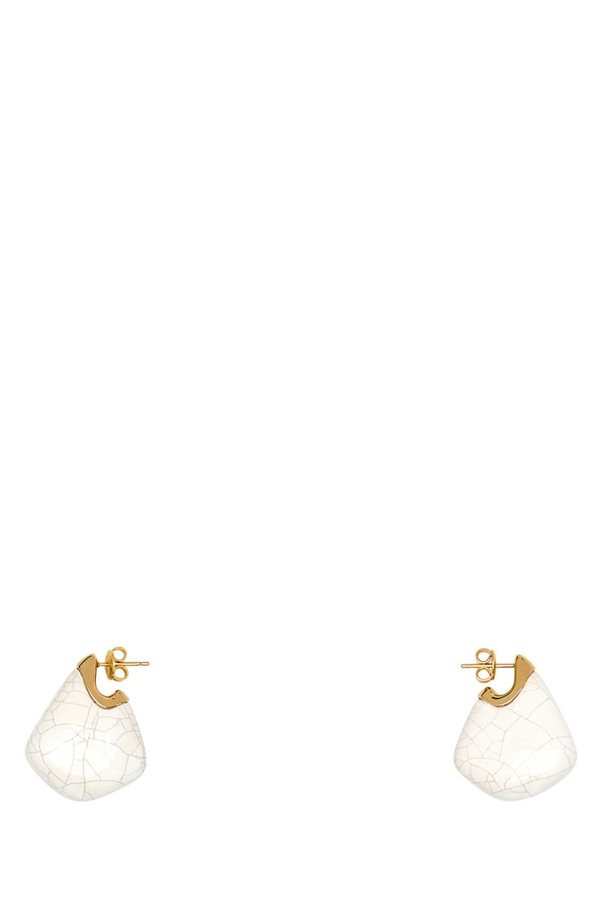 BOTTEGA VENETA Mini Ceramic and Silver Finn Earrings
