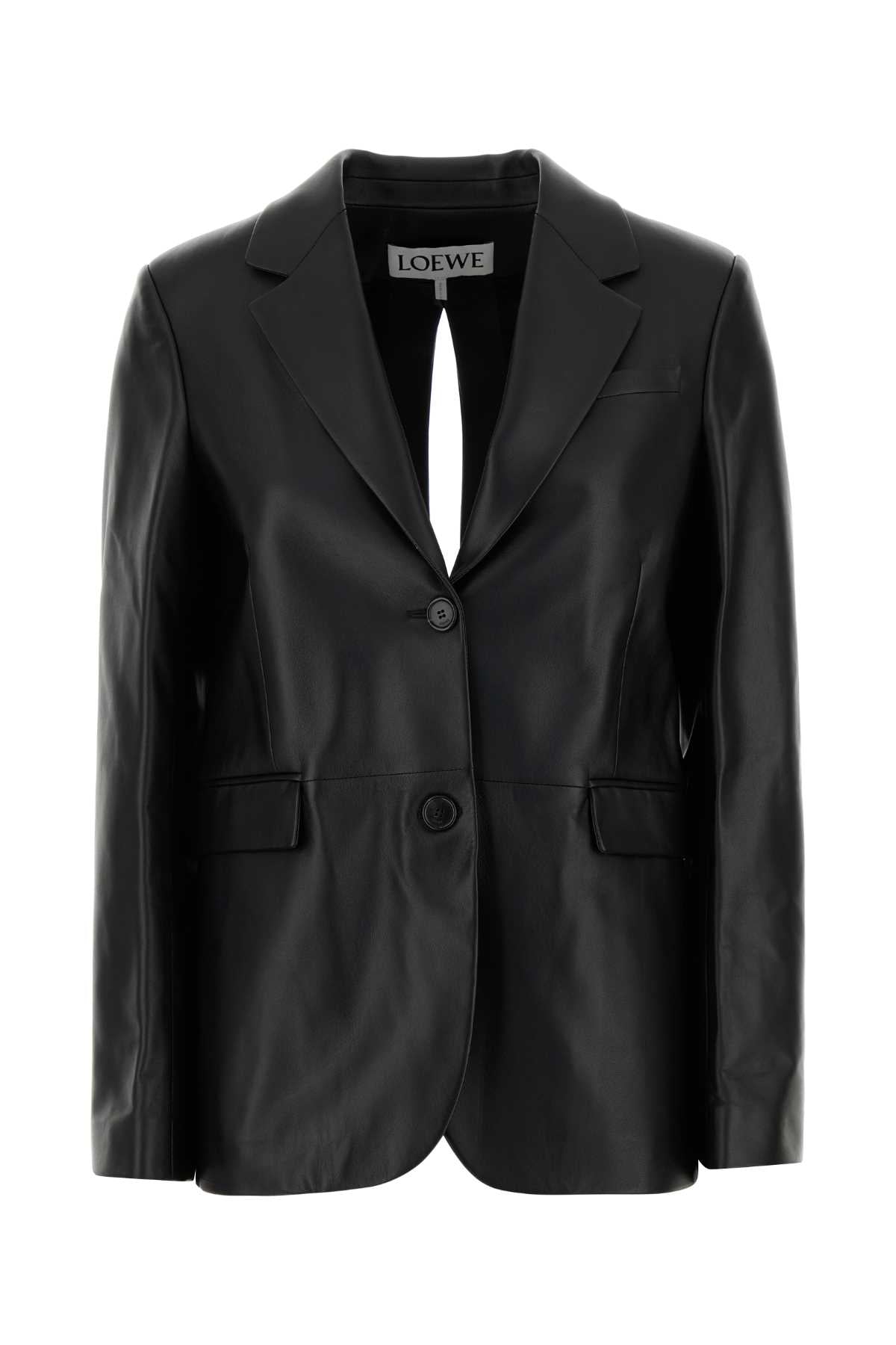 LOEWE Elegant Black Leather Blazer for Women