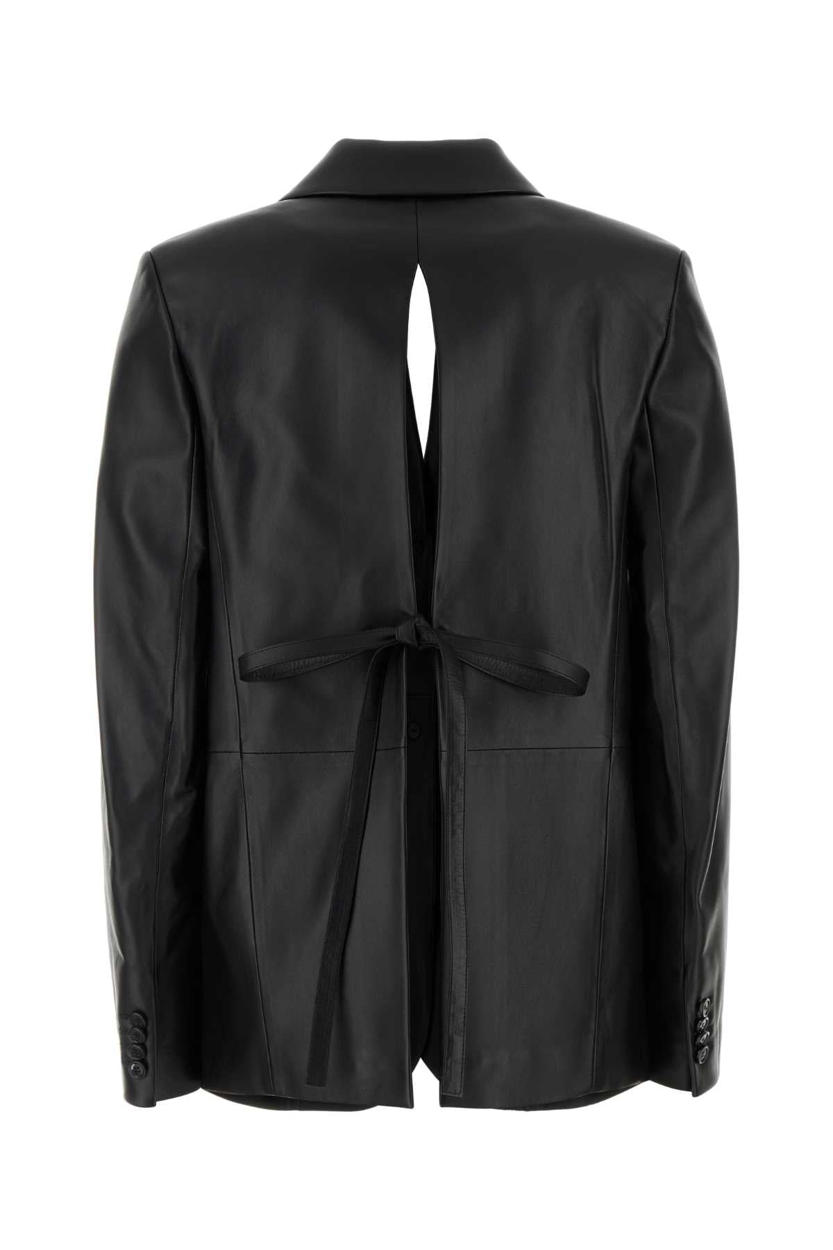 LOEWE Elegant Black Leather Blazer for Women