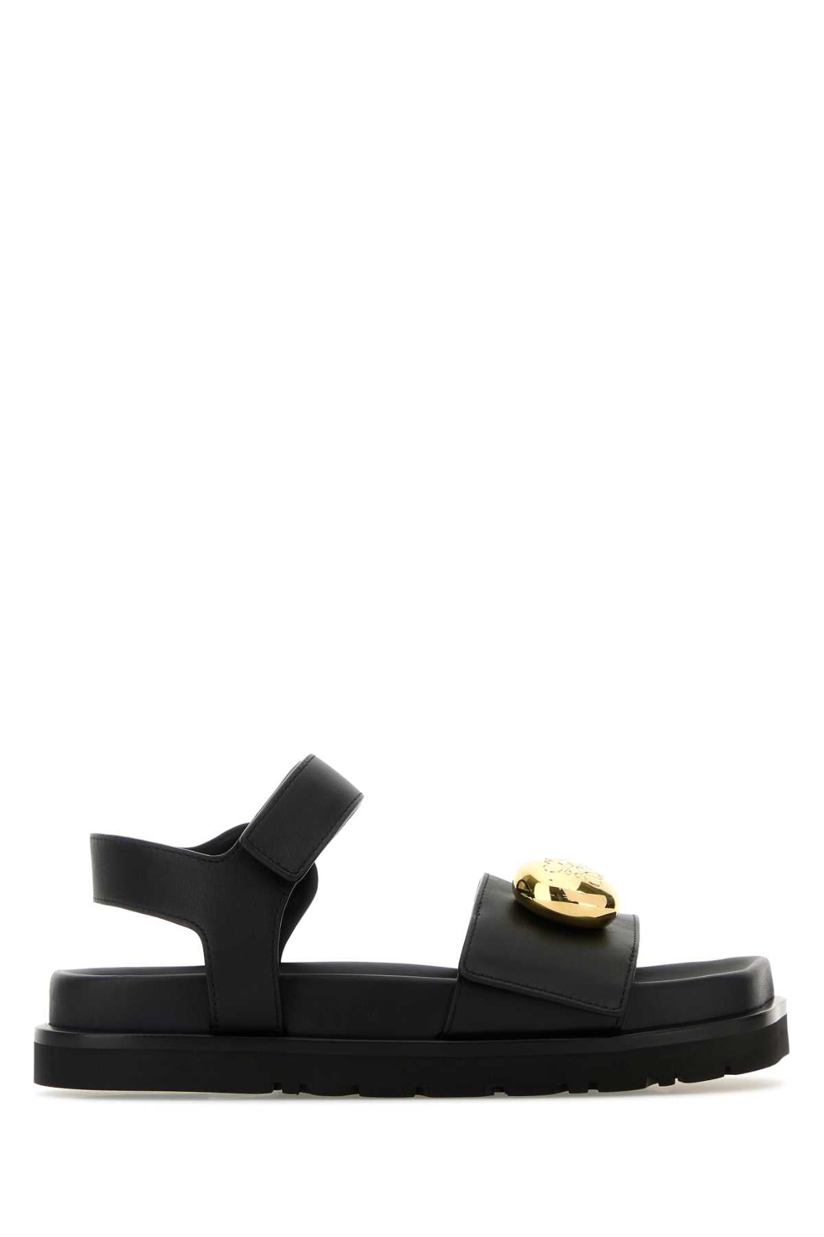 LOEWE Elegant Leather Pebble Sandals for Women