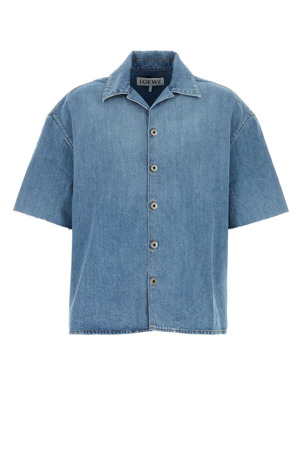 LOEWE Washed Denim Button-Up Shirt for Men