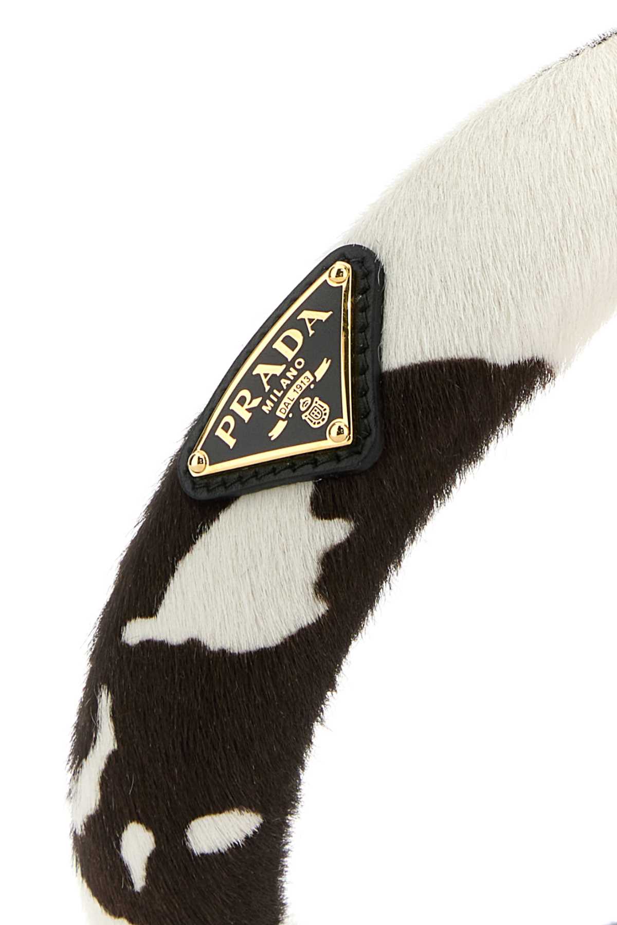 PRADA Mini Printed 100% Leather Hair Headband