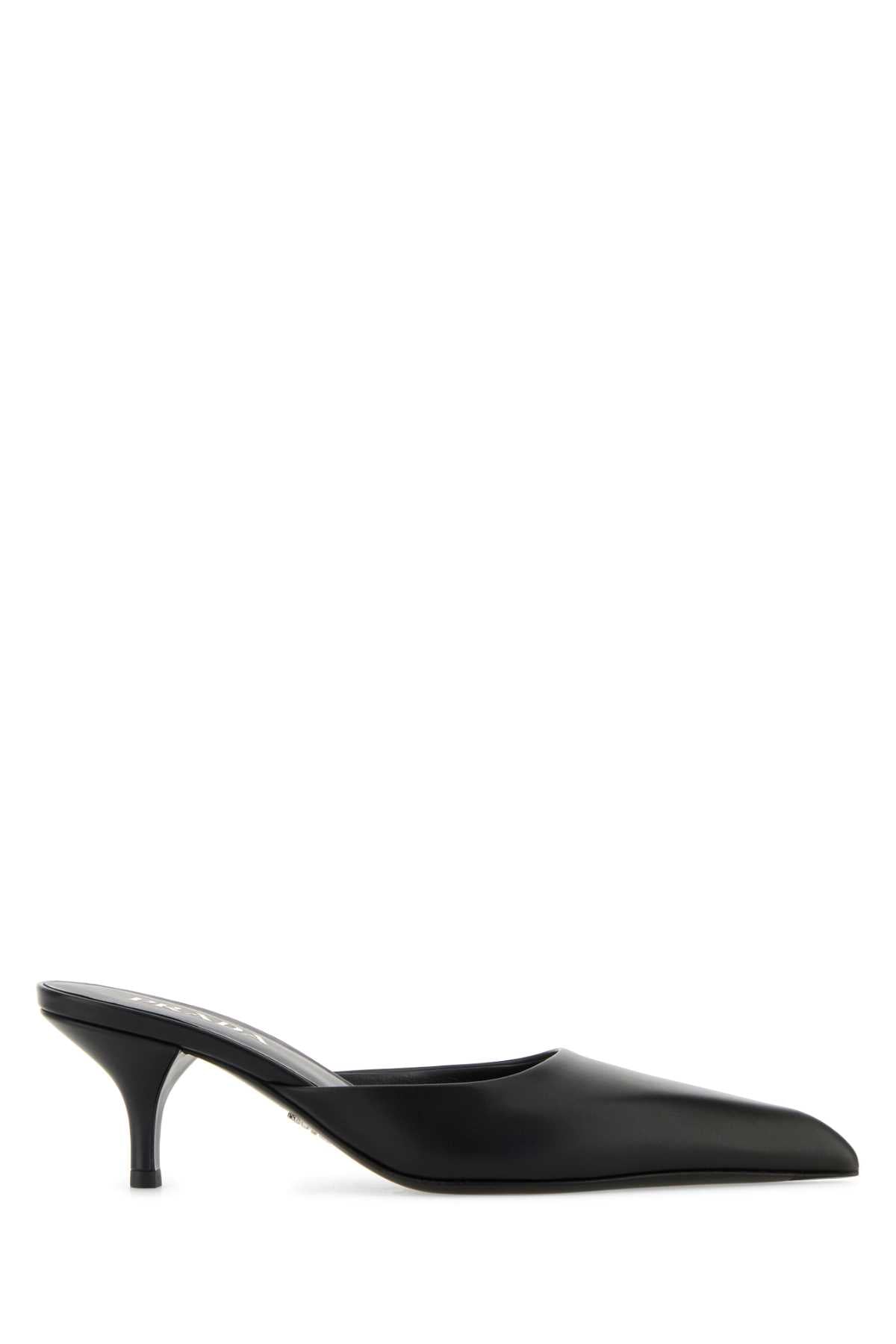 PRADA Elegant Leather Flats with 6cm Heel Height