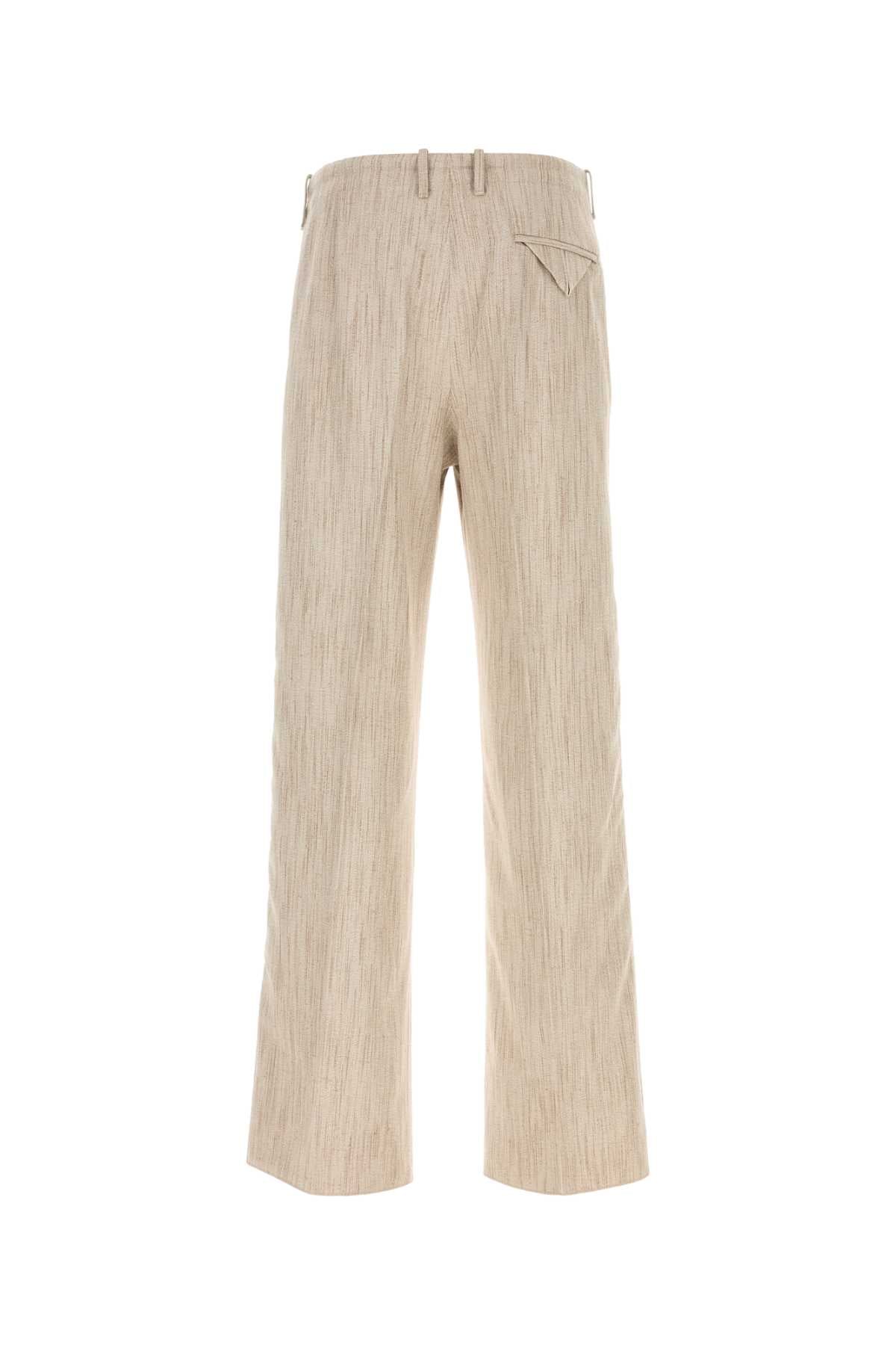BOTTEGA VENETA Melange Sand Viscose Blend Pants for Men
