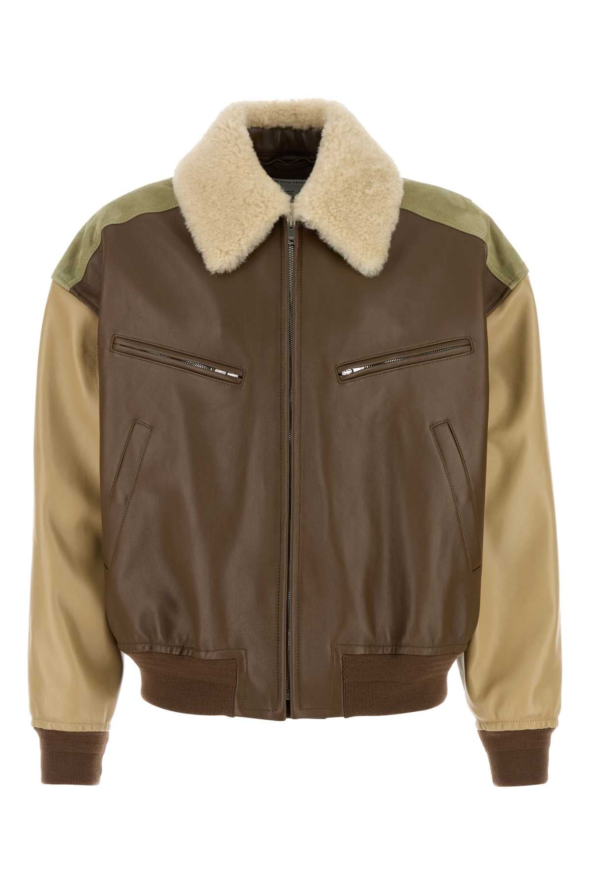 BOTTEGA VENETA Multicolor Leather Bomber Jacket - Men's Size