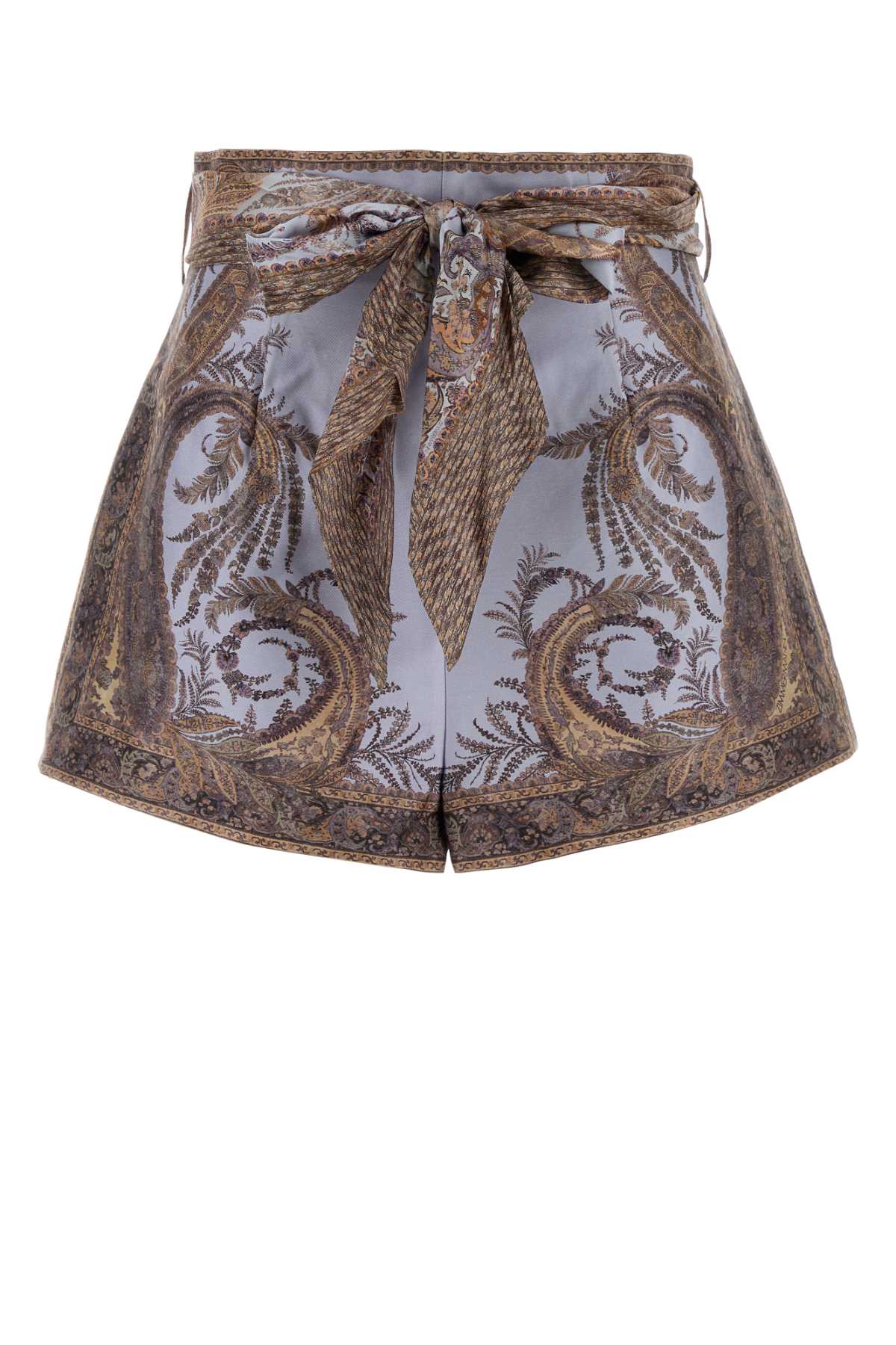ZIMMERMANN Printed Silk Blend Hypnotic Mini Shorts