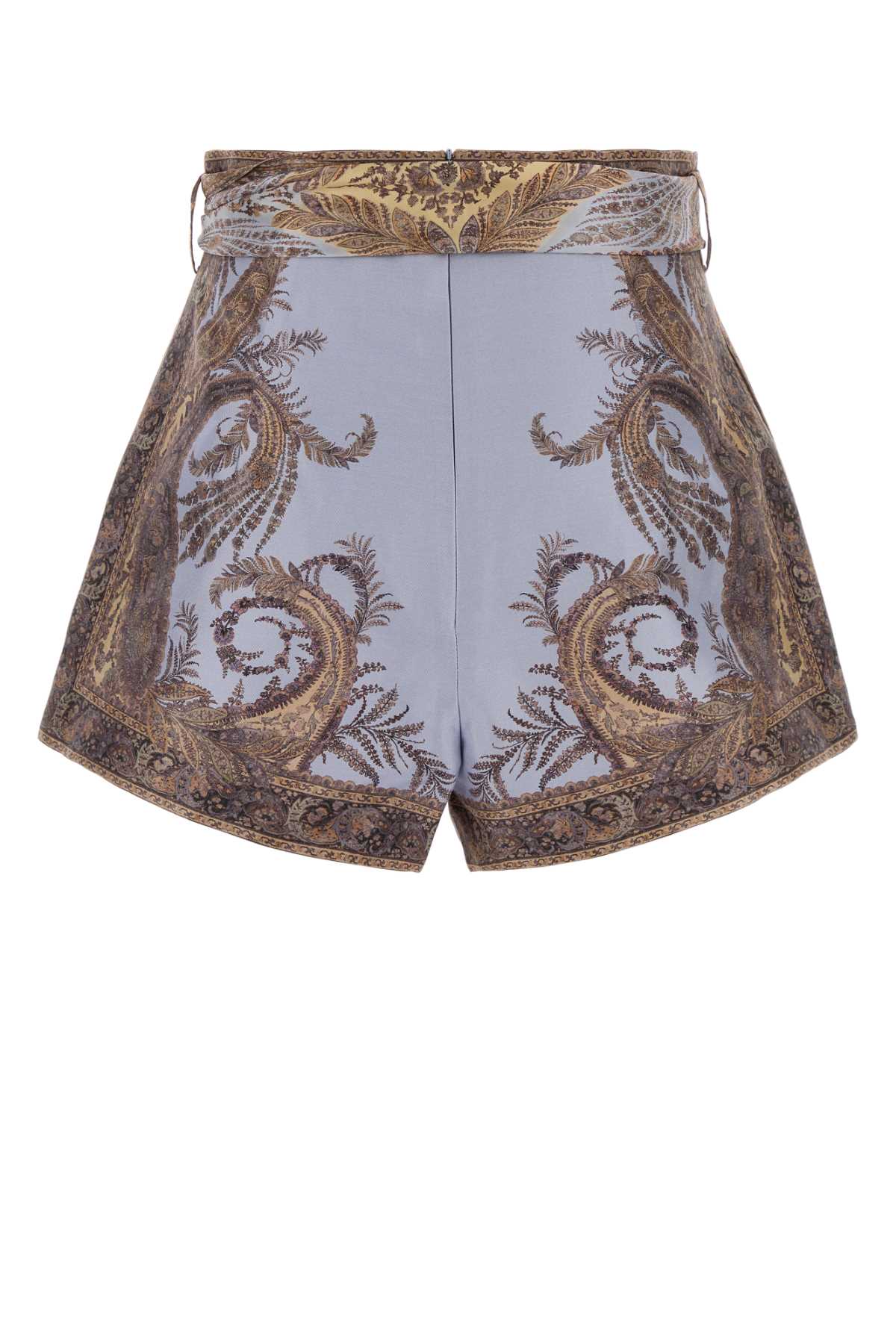 ZIMMERMANN Printed Silk Blend Hypnotic Mini Shorts