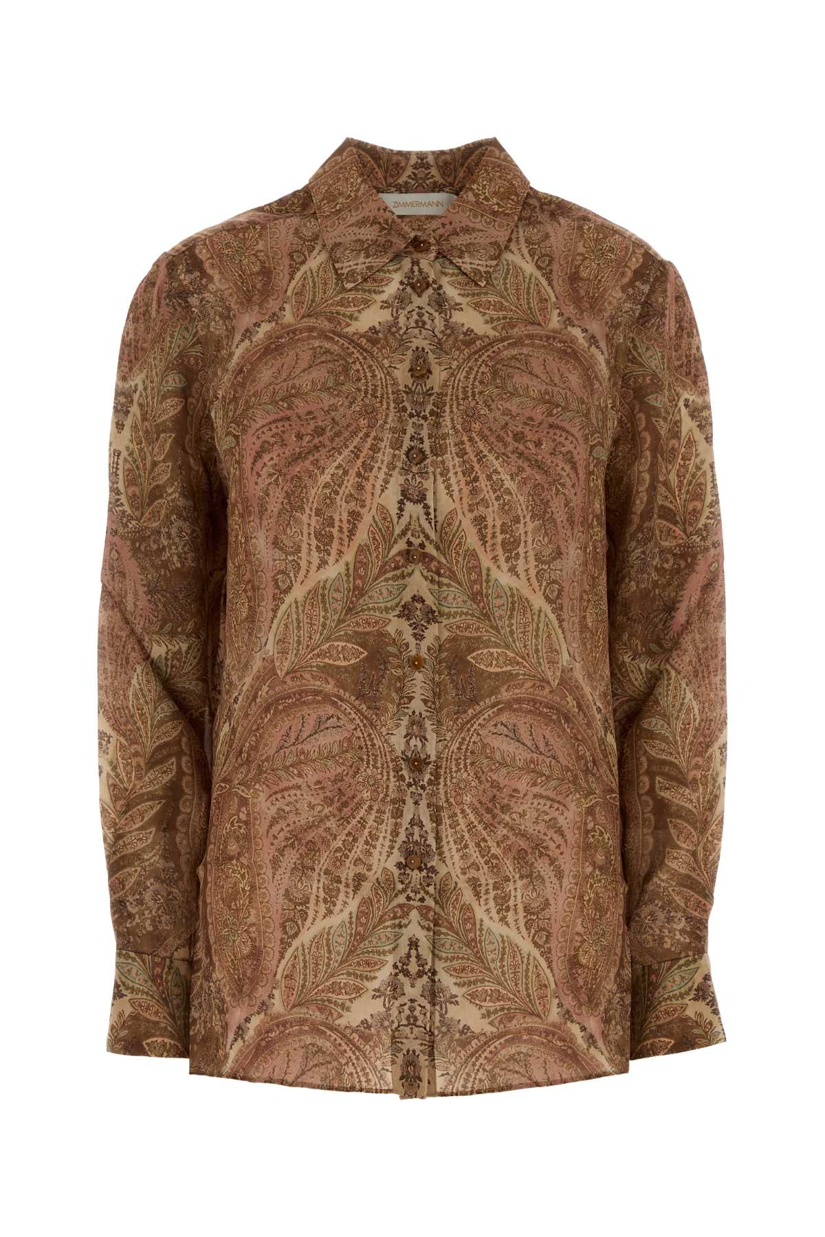 ZIMMERMANN Printed Satin Hypnotic Shirt