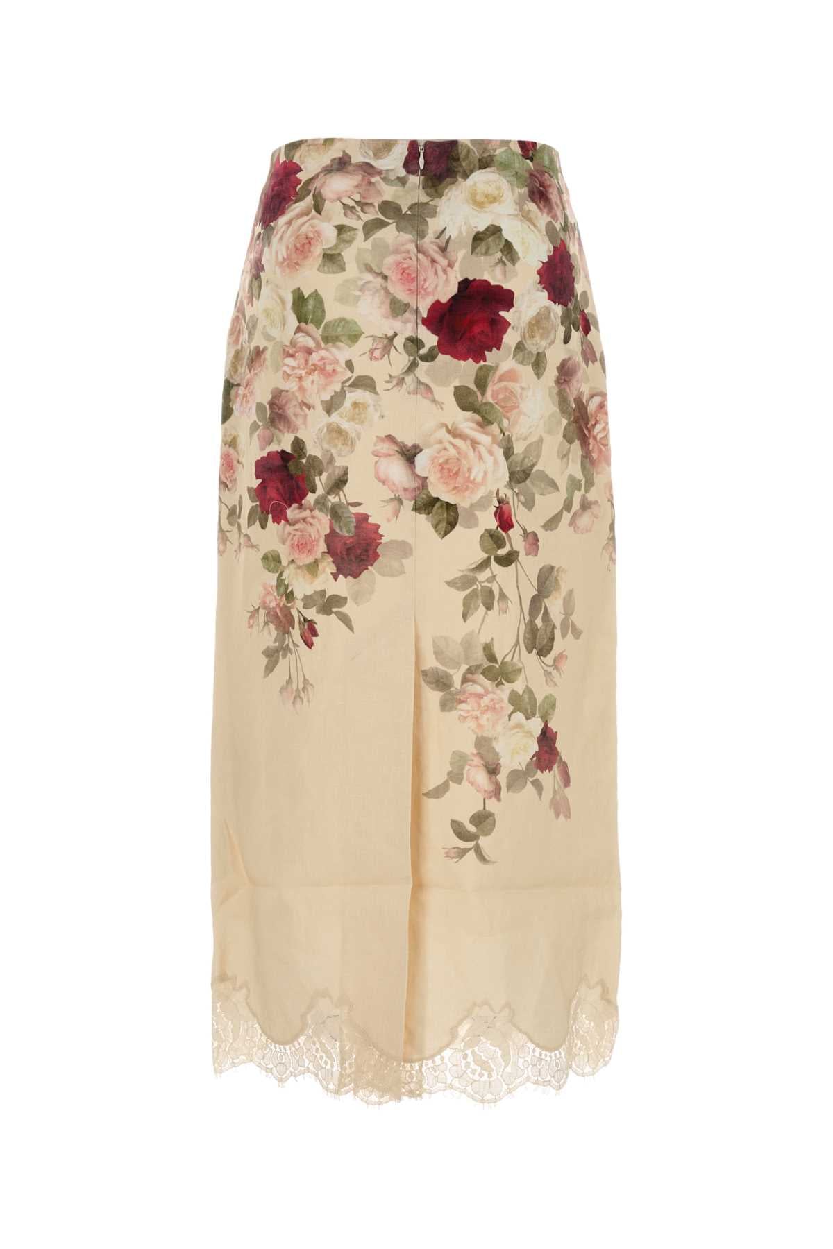 ZIMMERMANN Printed Linen Hypnotic Mini Skirt