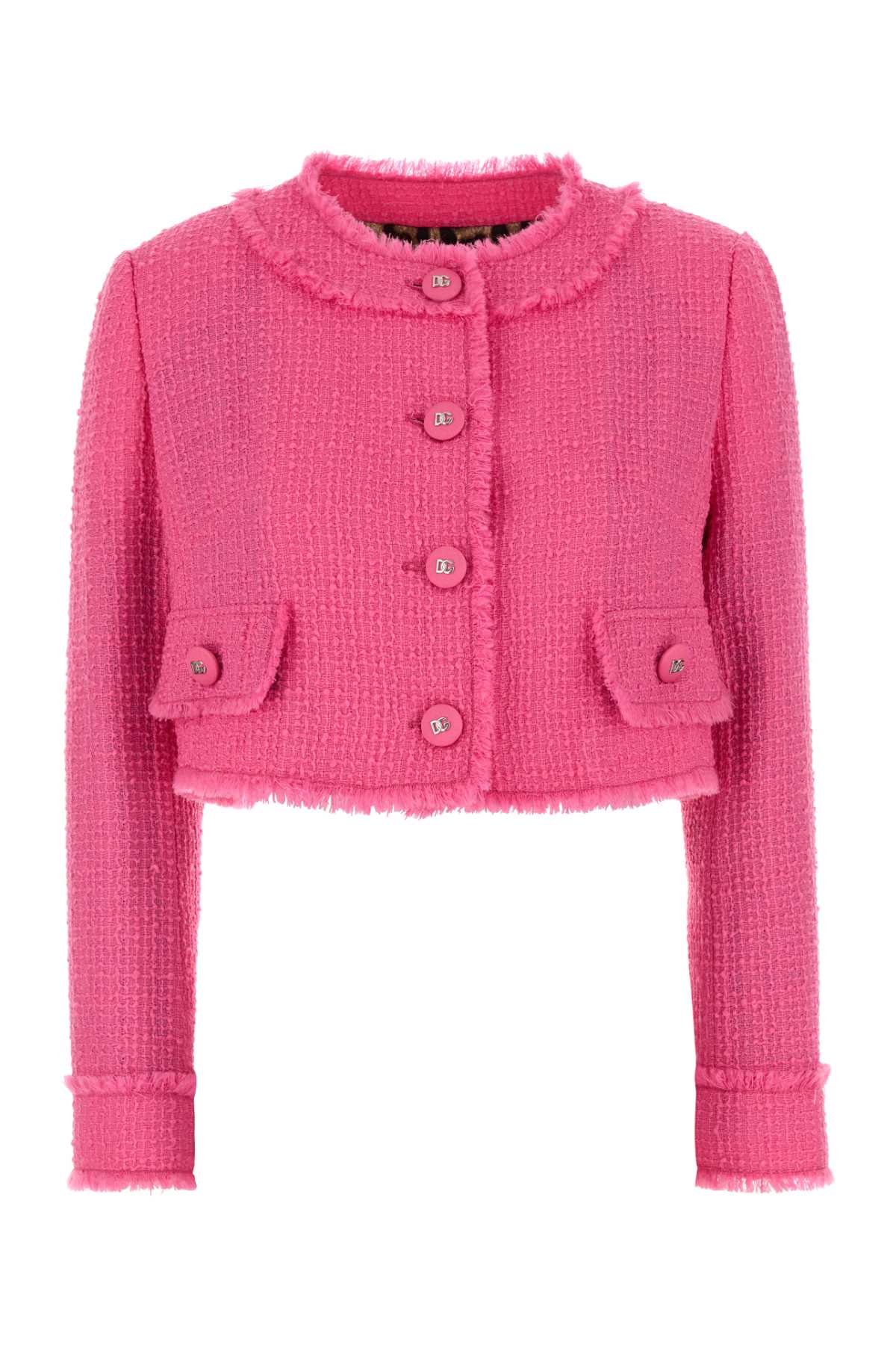 DOLCE & GABBANA Fuchsia Tweed Mini Blazer