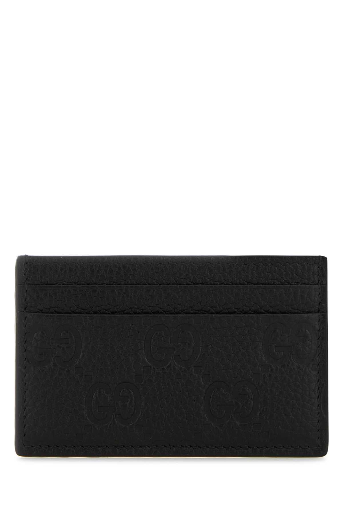 GUCCI Imprinted Leather Card Holder - 11 cm x 7 cm