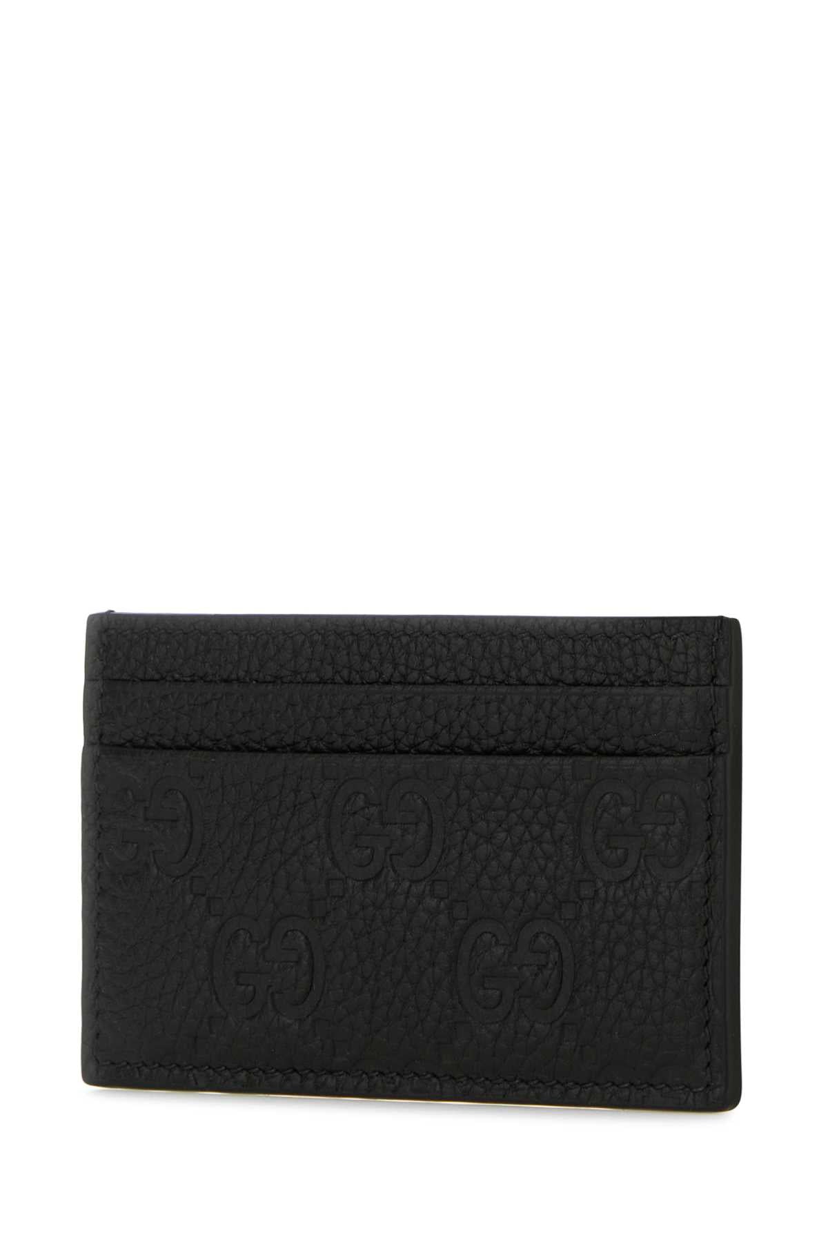 GUCCI Imprinted Leather Card Holder - 11 cm x 7 cm