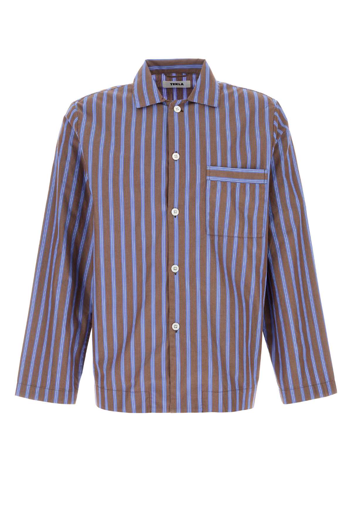 TEKLA Oversized Embroidered Poplin Pyjama Shirt for Men