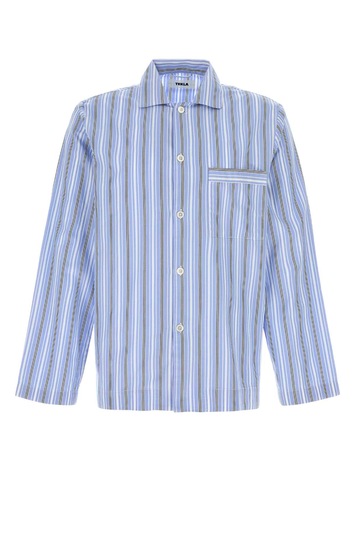 TEKLA Oversized Embroidered Poplin Pyjama Shirt for Men - FW25
