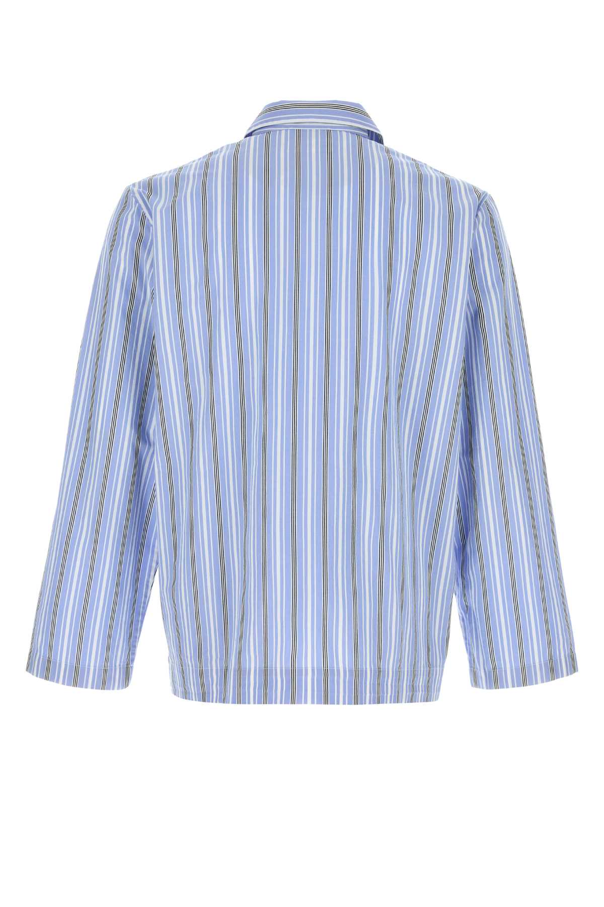 TEKLA Oversized Embroidered Poplin Pyjama Shirt for Men - FW25