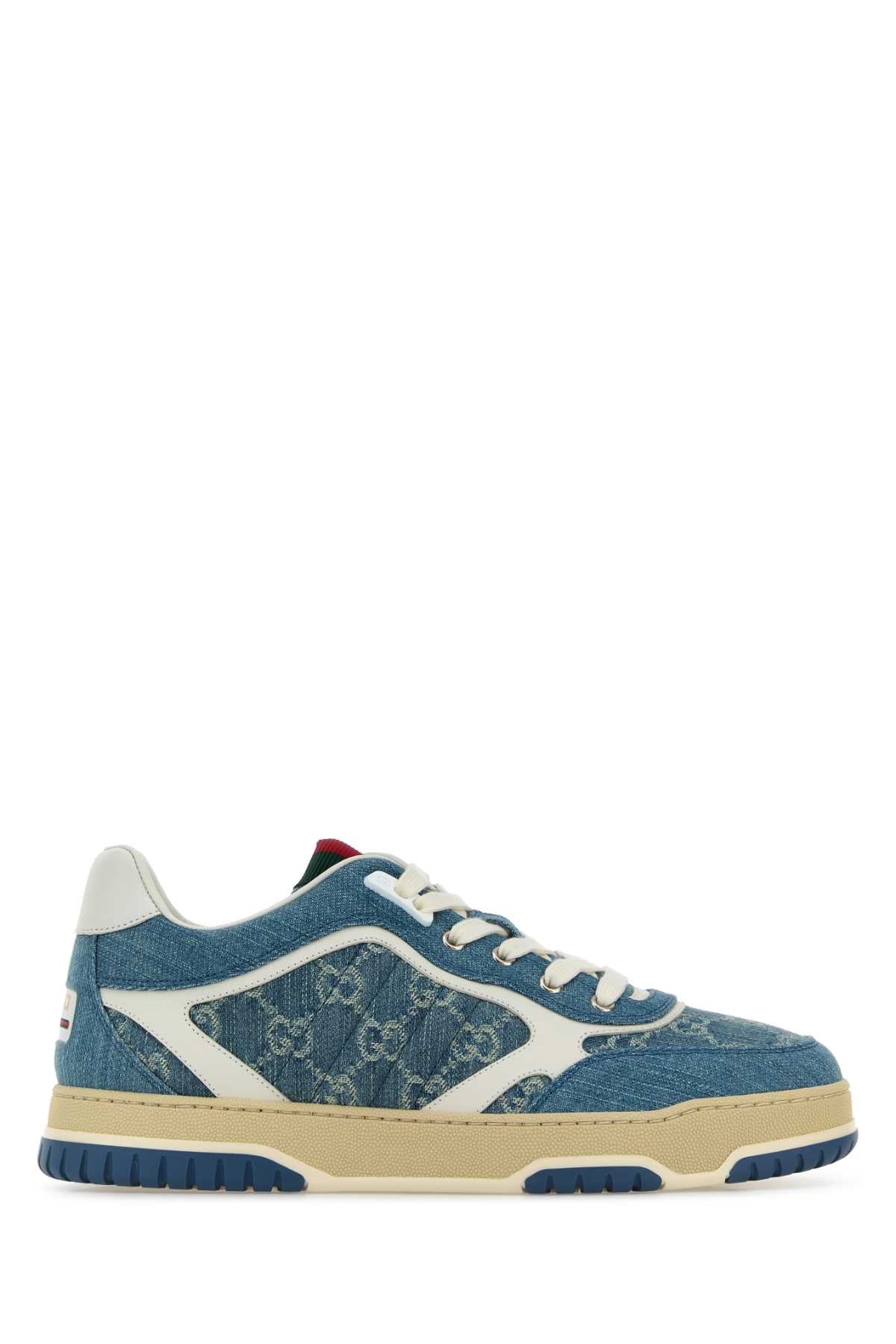 GUCCI Denim Re-Web Sneakers for Men