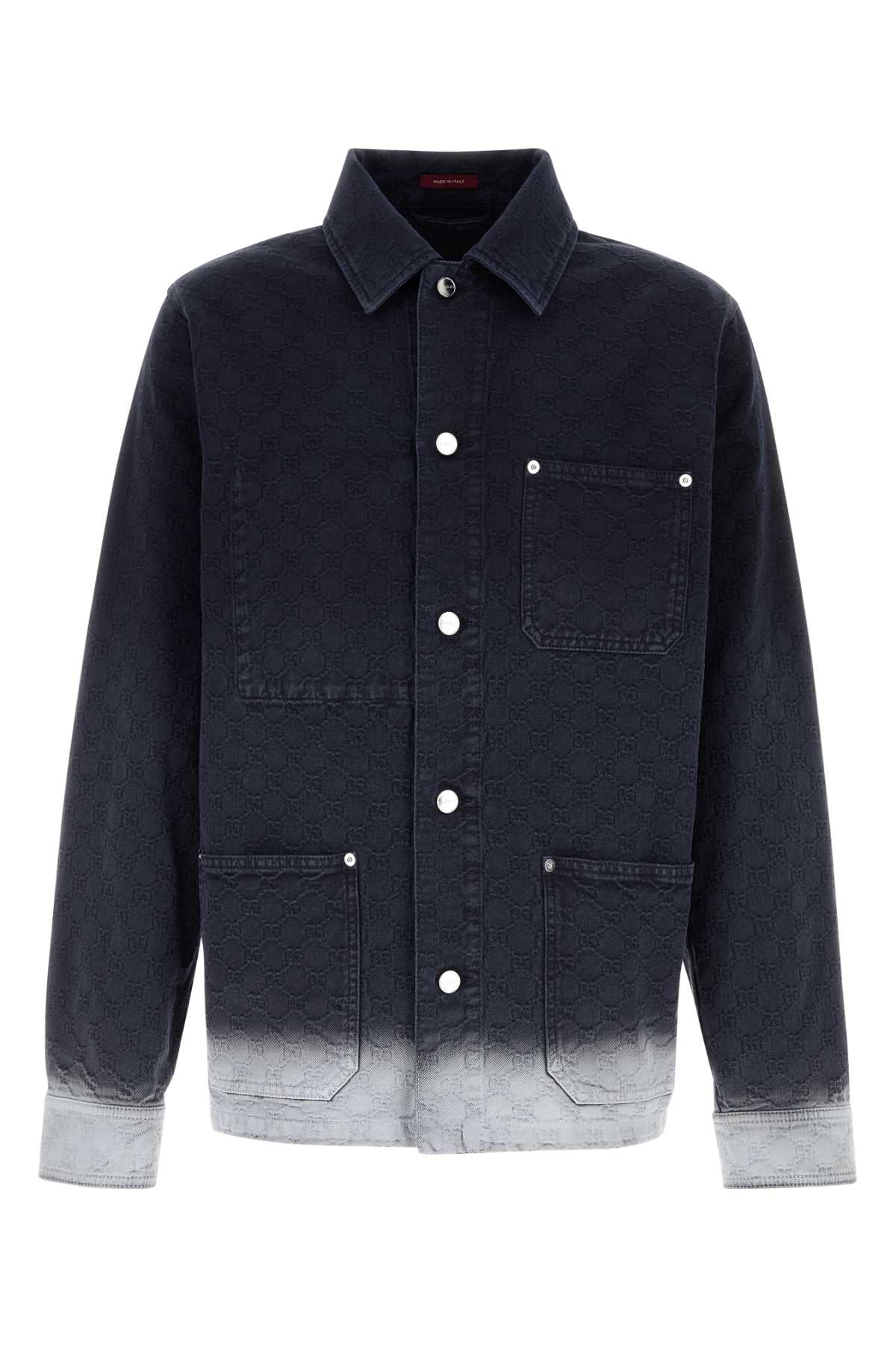 GUCCI Embroidered Denim Shirt for Men