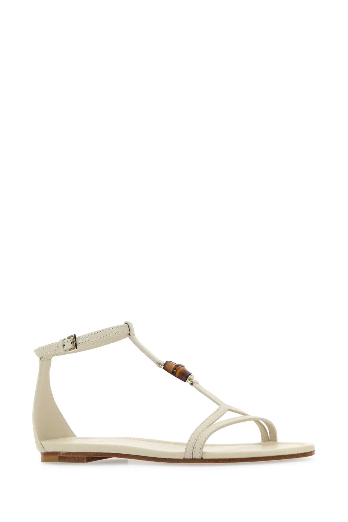 GUCCI Chalk Leather Sandals for Women - FW25