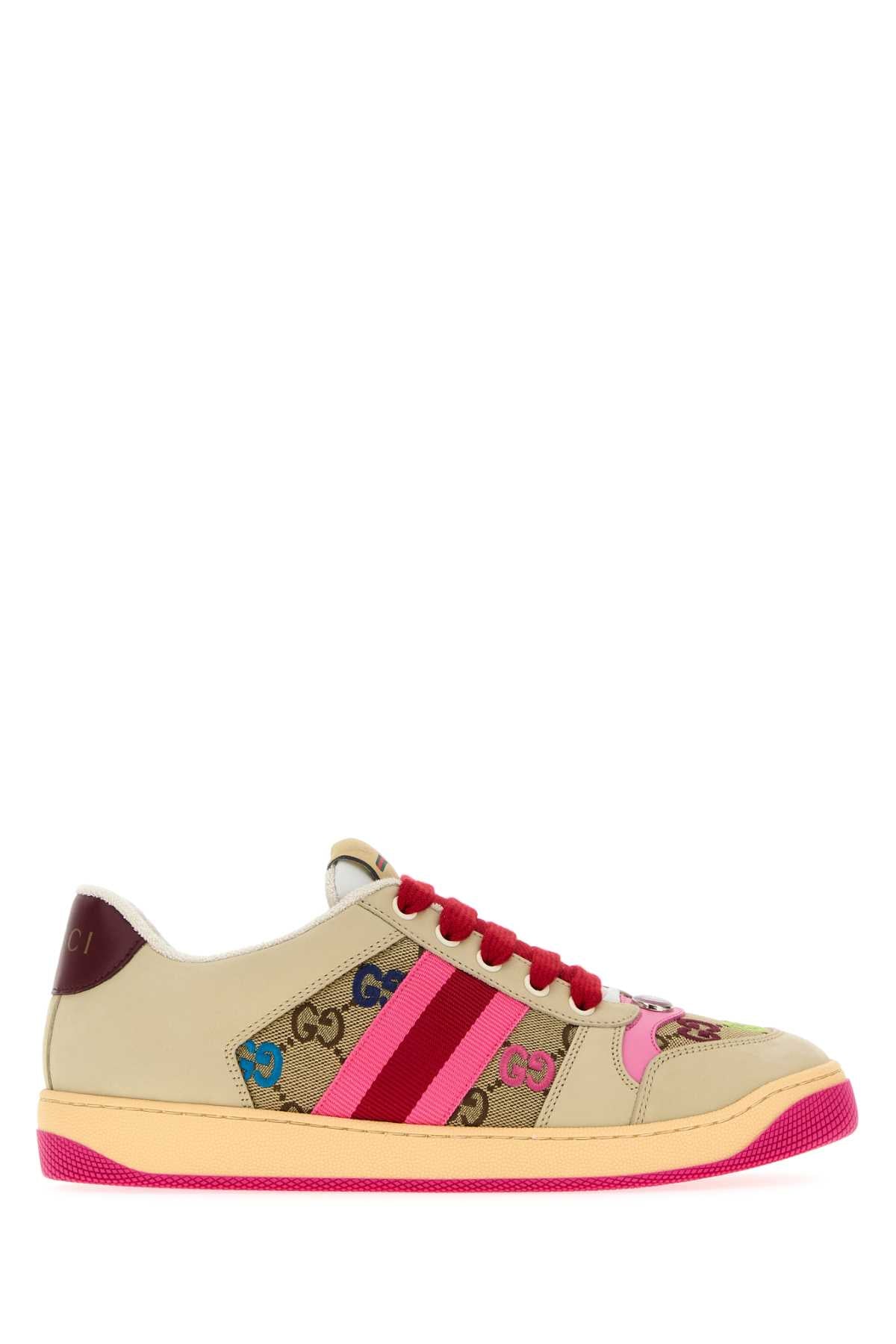 GUCCI Multicolor Fabric and Leather Sneakers for Women - FW25 Collection