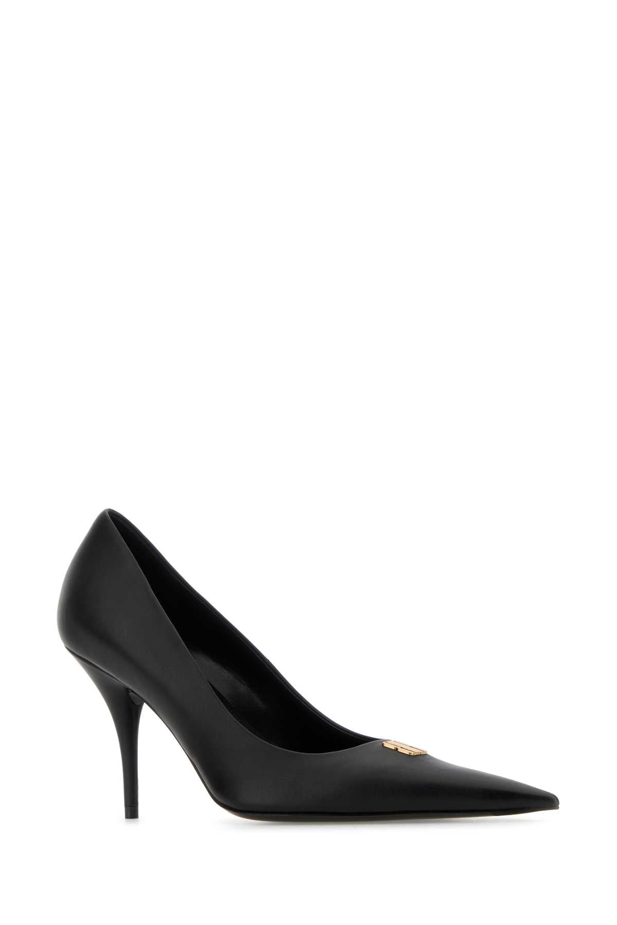 BALENCIAGA Elegant Leather Avenue BB Editor 90 Pumps