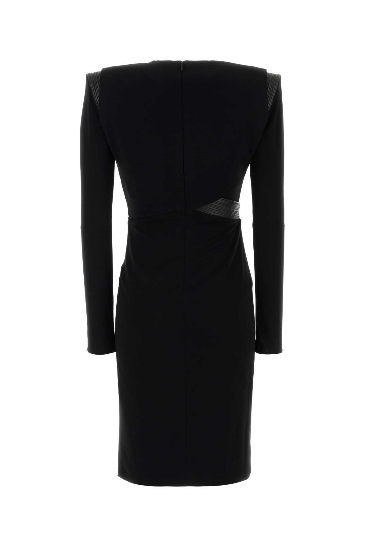 VERSACE Sleek Black Crepe Mini Dress