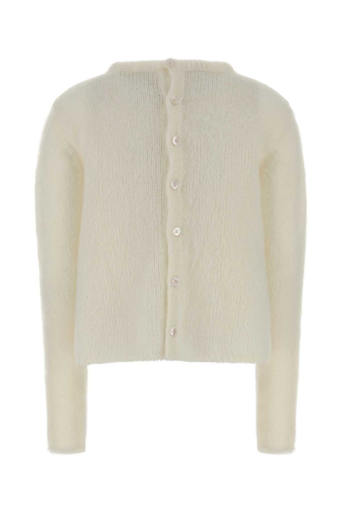 LOEWE Ivory Stretch Mohair Blend Cardigan