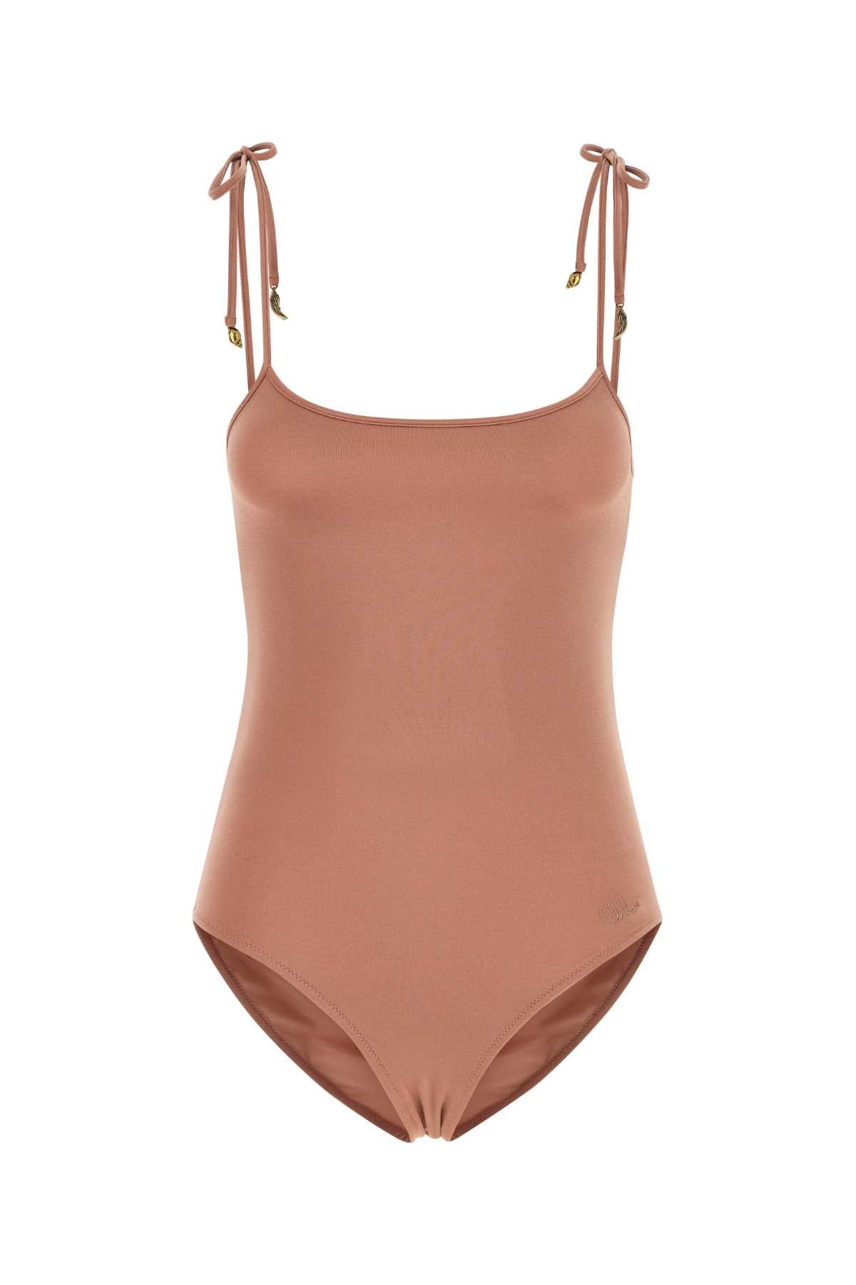 CHLOE Antiqued Pink Stretch Nylon Swimsuit - Size 6L7