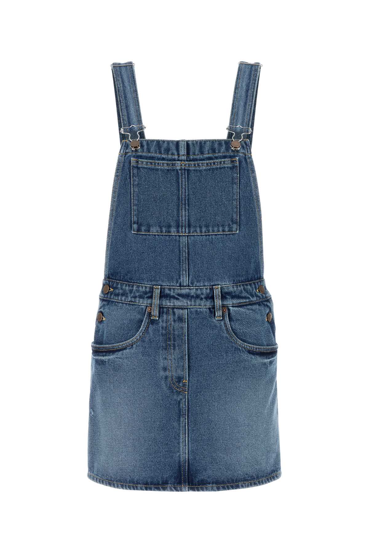 PRADA Denim Dungarees Dress - Mini Style