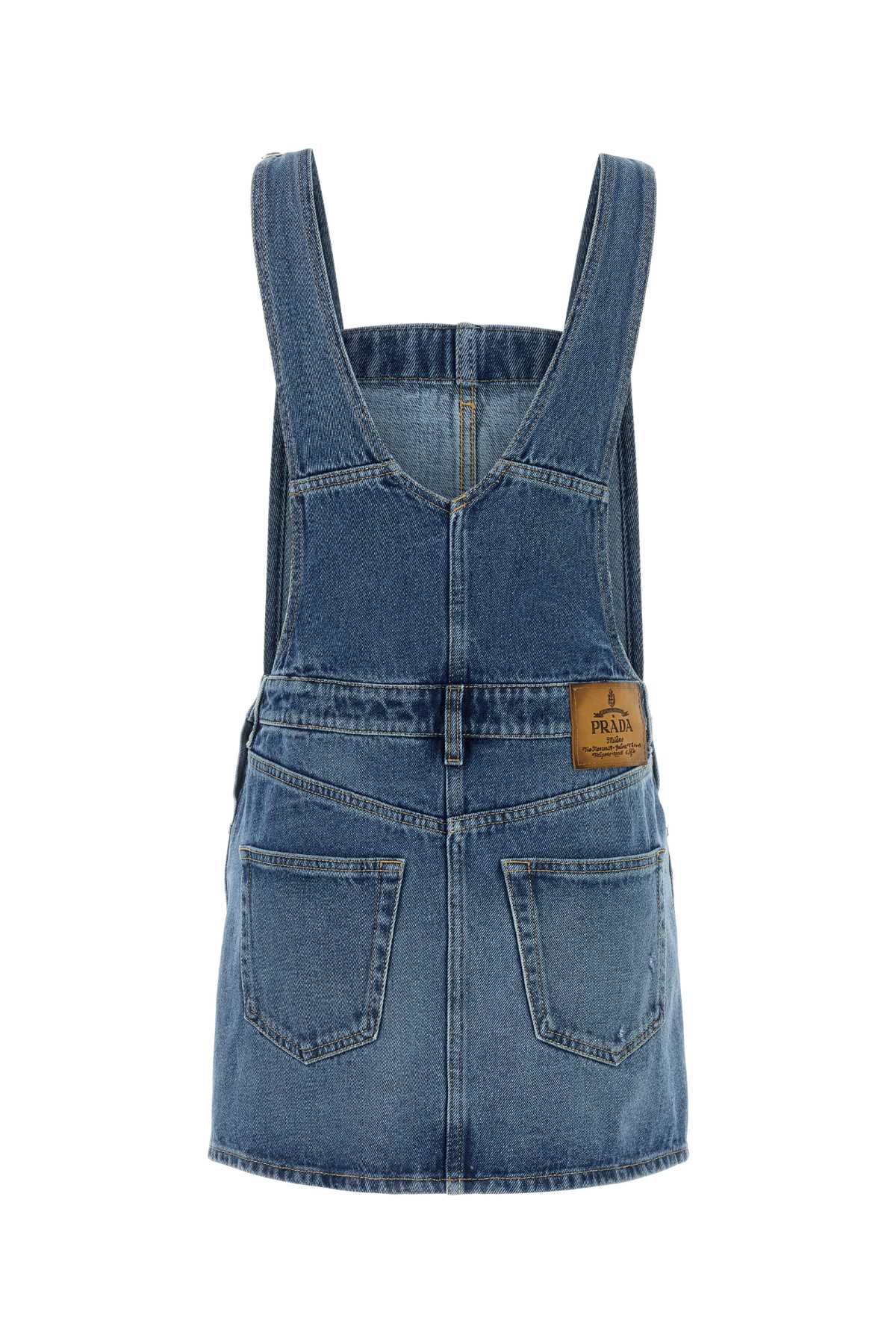 PRADA Denim Dungarees Dress - Mini Style