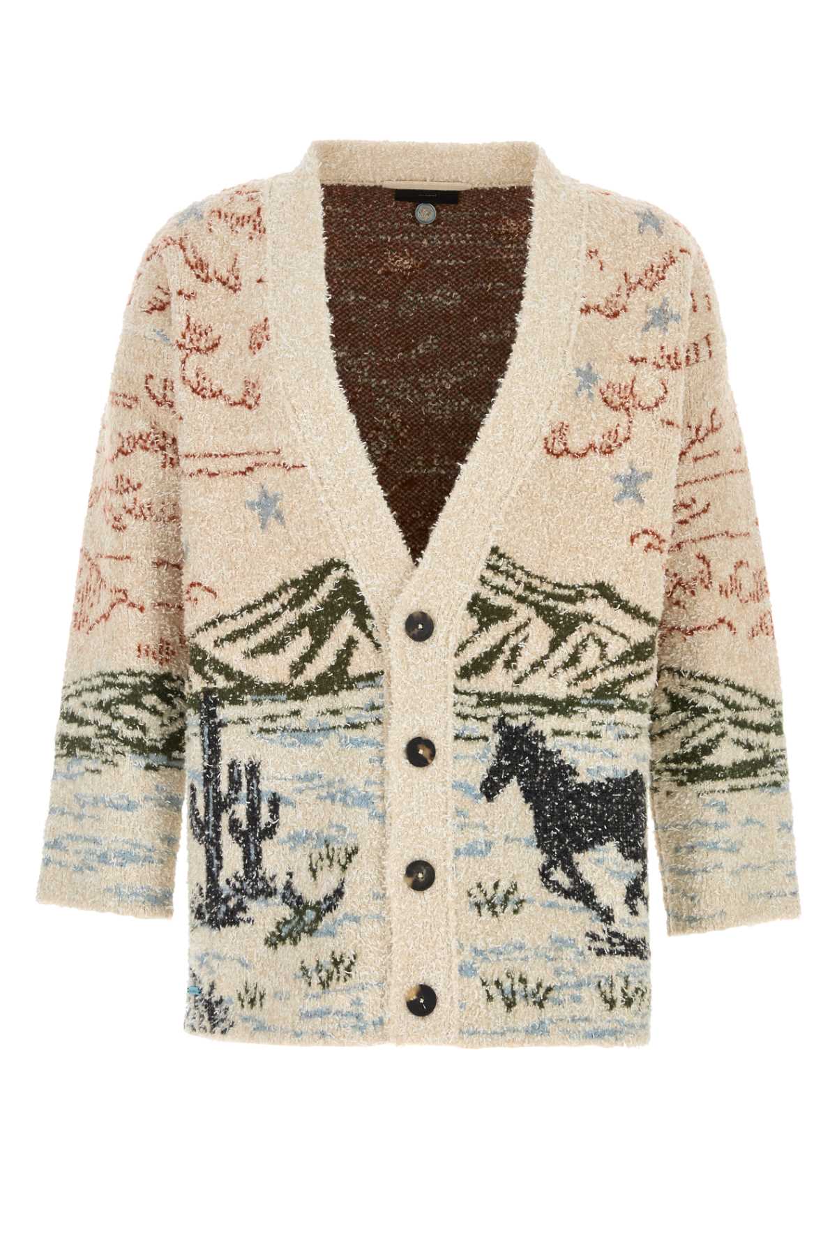 ALANUI Embroidered Wool Blend Cardigan for Men