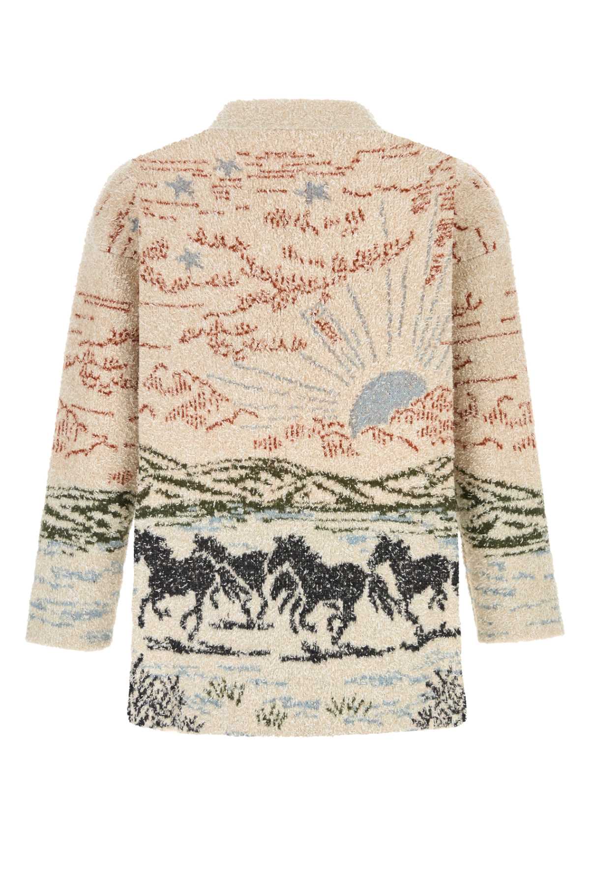 ALANUI Embroidered Wool Blend Cardigan for Men