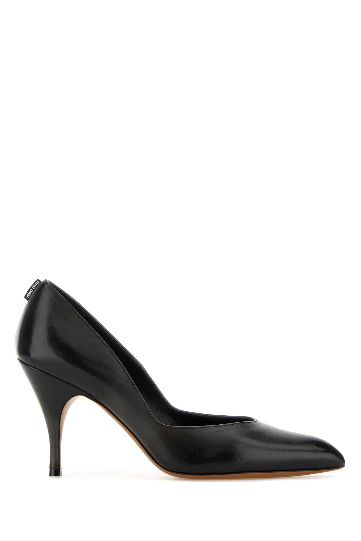 MIU MIU Elevated Leather Pumps with 8 cm Heel Height