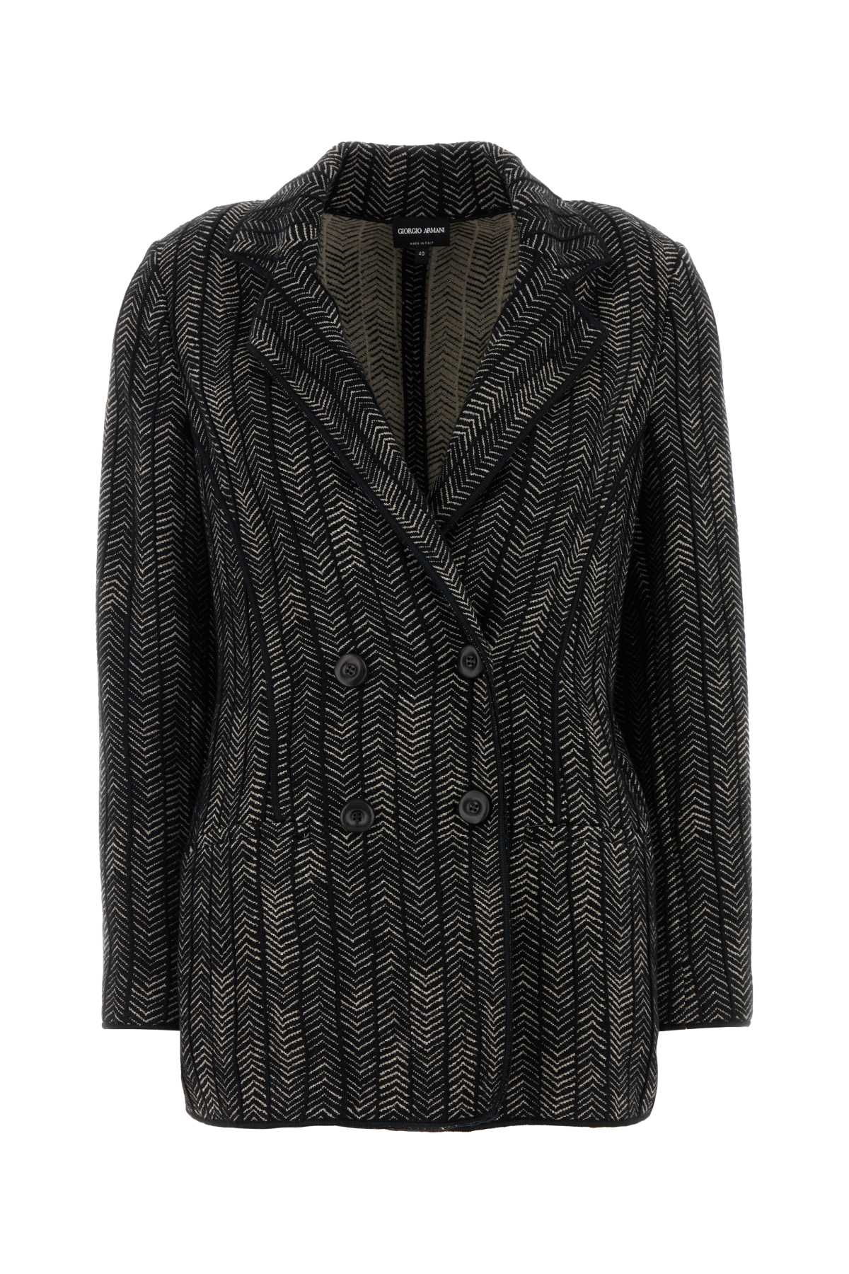 GIORGIO ARMANI Embroidered Stretch Cashmere Blend Blazer for Women