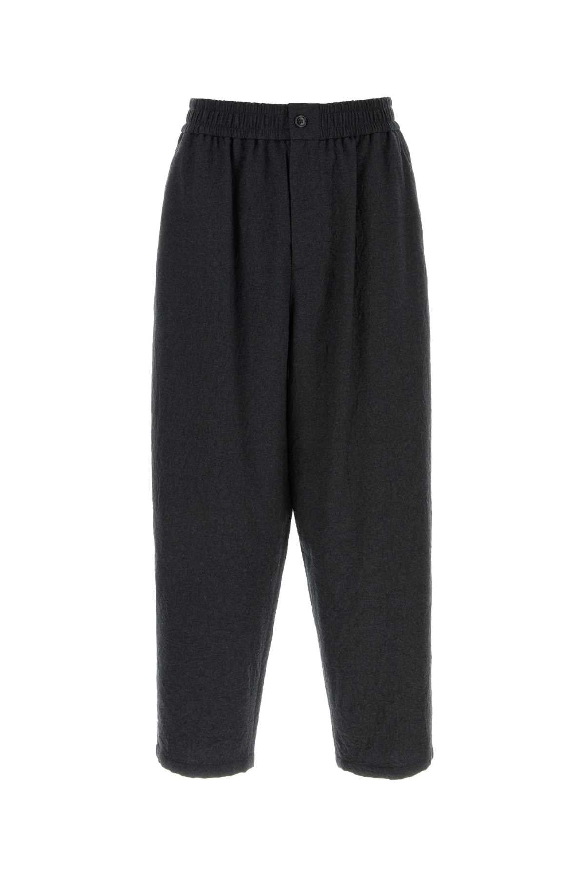 GIORGIO ARMANI Charcoal Flannel Pants for Men